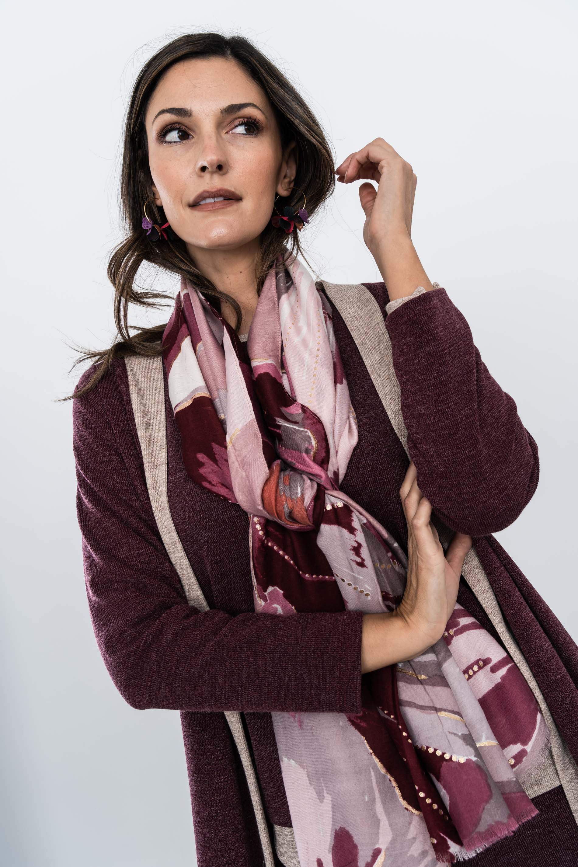 JERSEY COMBINADO TEXTURA BURDEOS