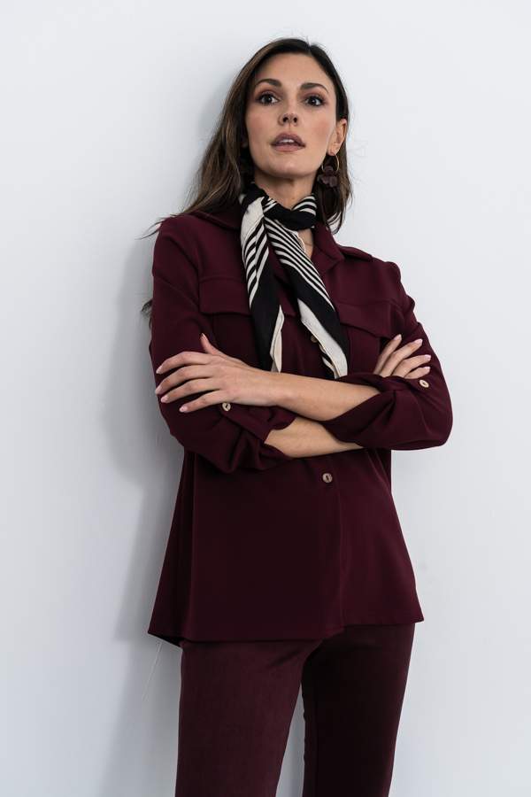 PANTALÓN PIJAMERO EFECTO ANTE BURDEOS