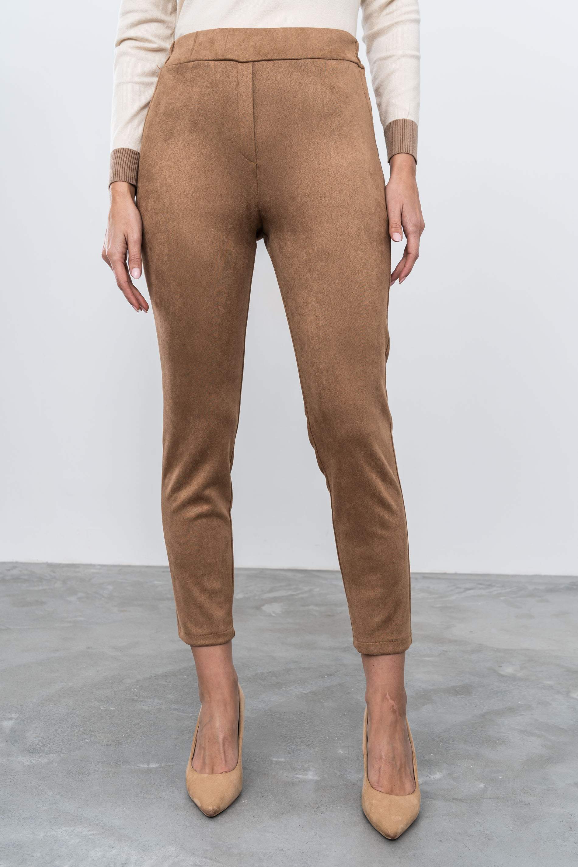 PANTALÓN PIJAMERO EFECTO ANTE CAMEL