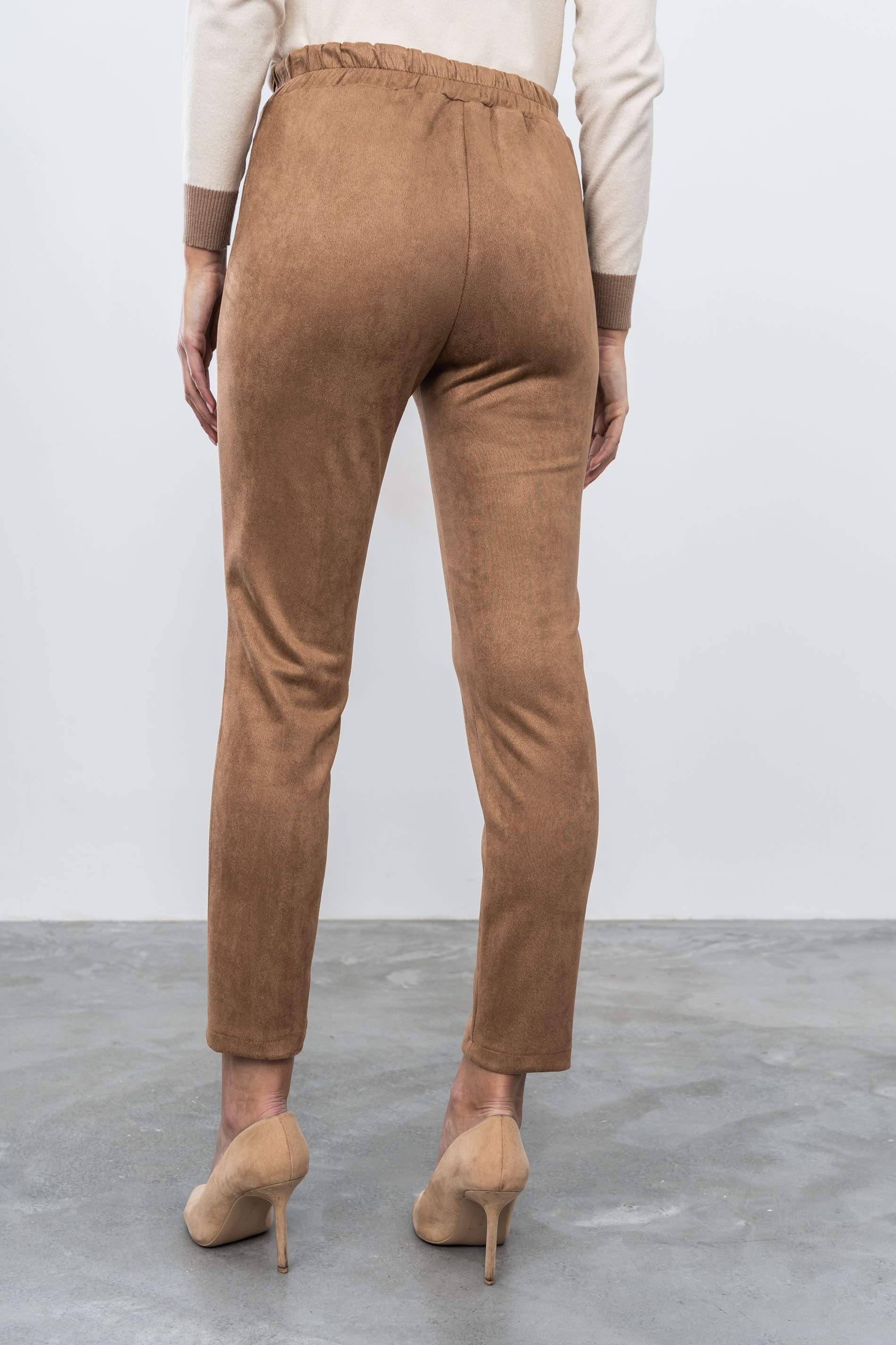 PANTALÓN PIJAMERO EFECTO ANTE CAMEL