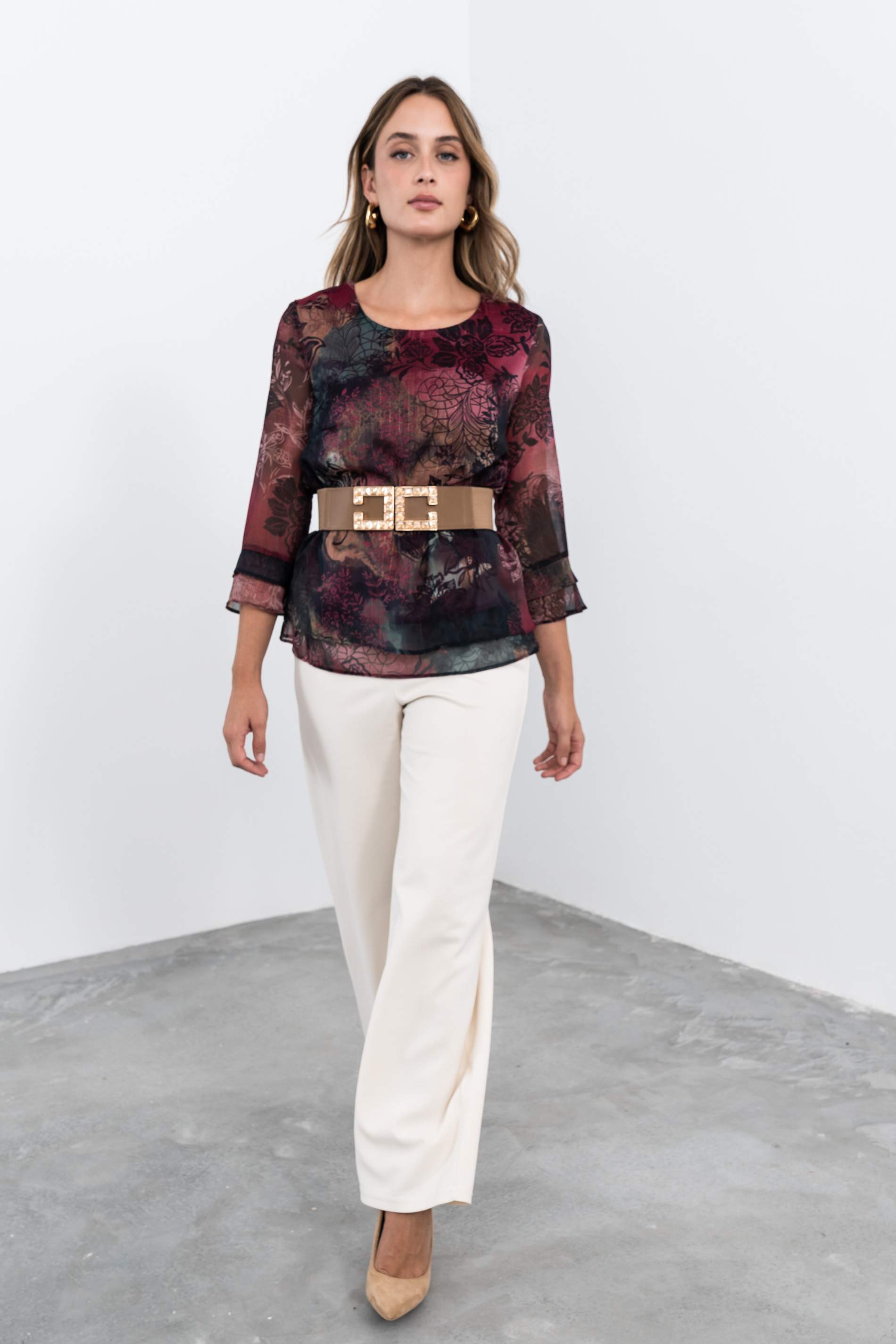 BLUSA DOBLE CAPA GRANATE
