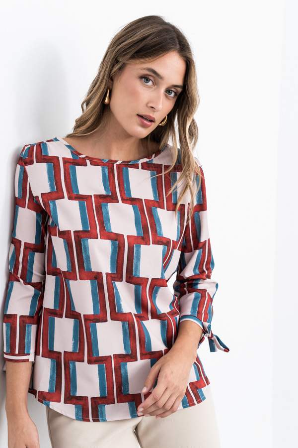 BLUSA CUADRO COMBINADO