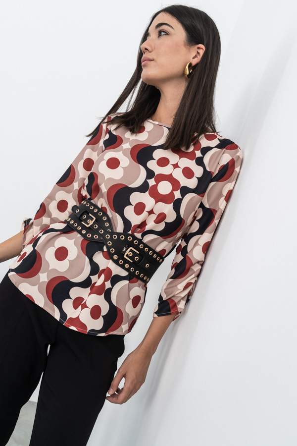 BLUSA FLOR GEOMÉTRICA