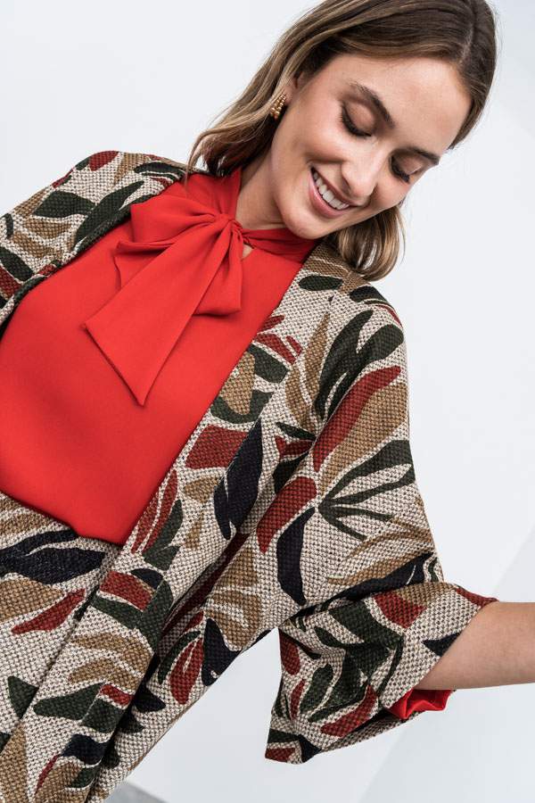 KIMONO PUNTO HOJAS