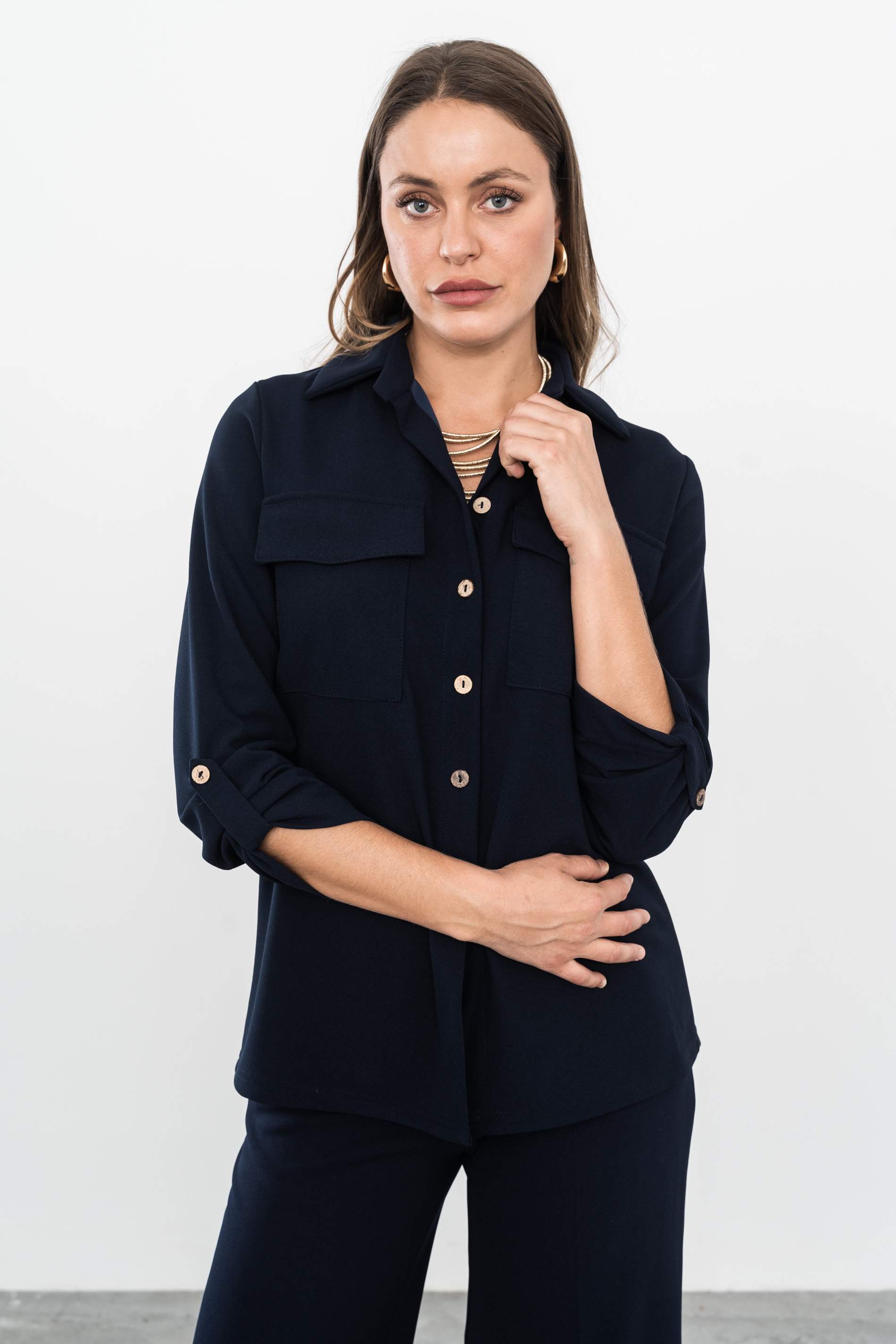 SOBRECAMISA BOLSILLOS MARINO