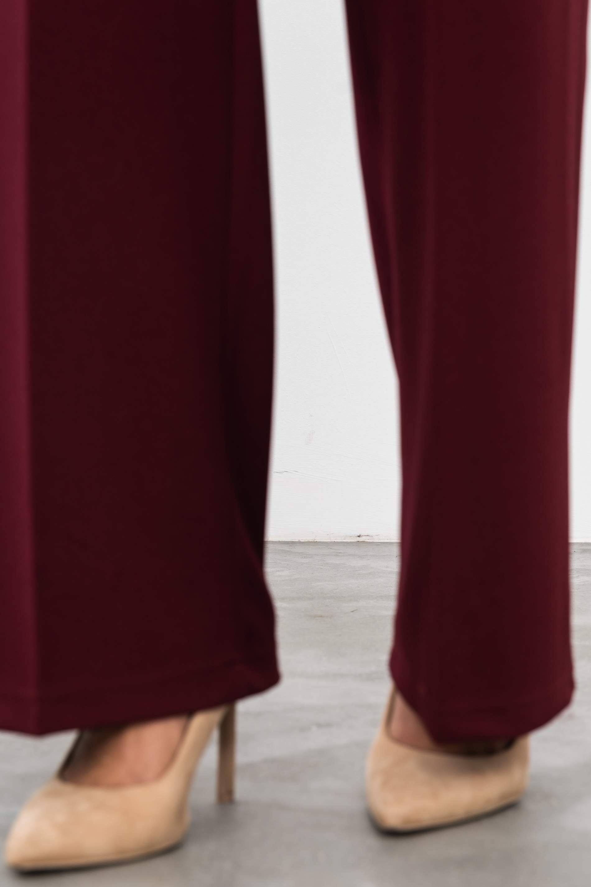 PANTALÓN VESTIR ANCHO BURDEOS