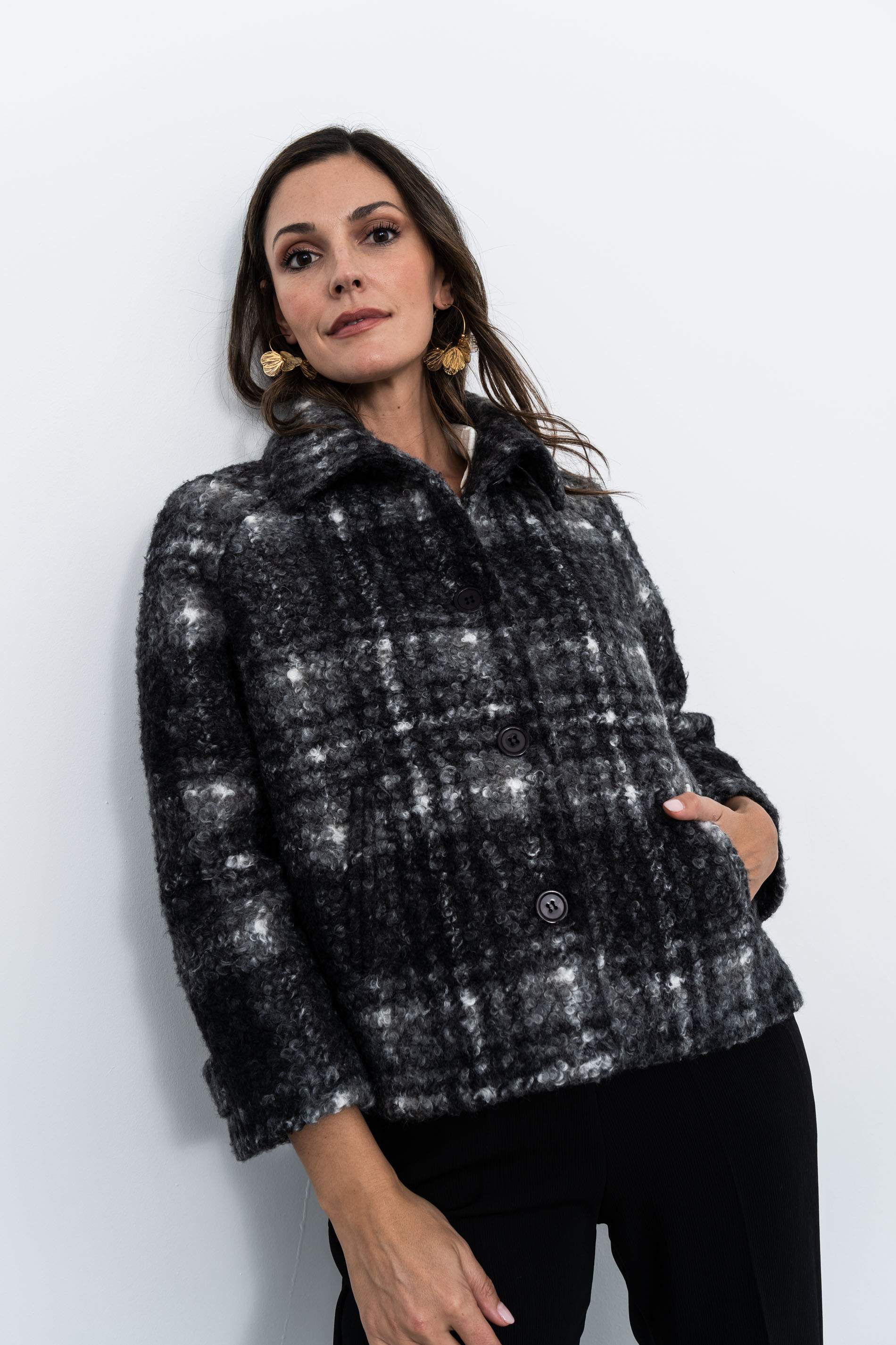 CHAQUETÓN CUADROS MEZCLA