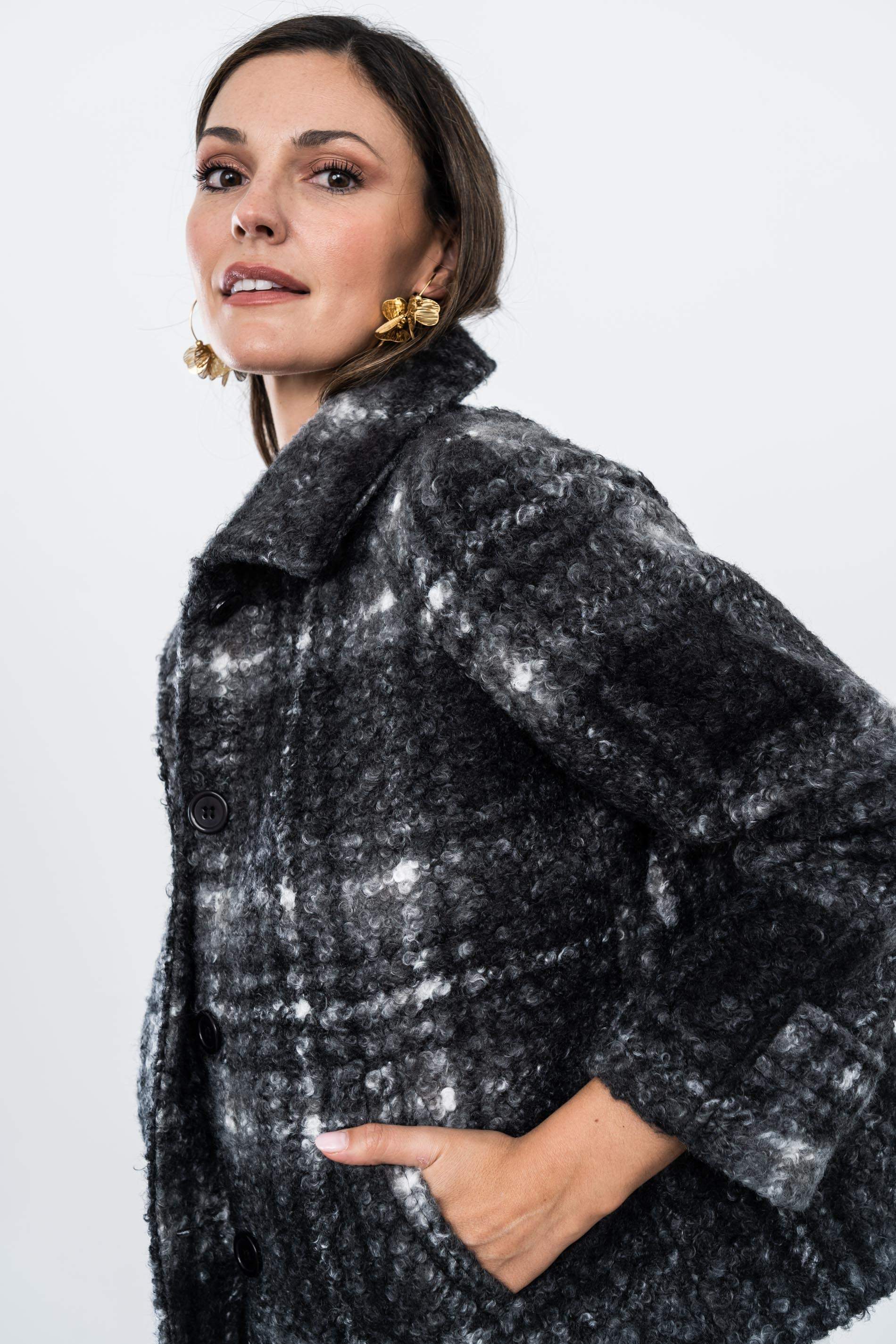 CHAQUETÓN CUADROS MEZCLA