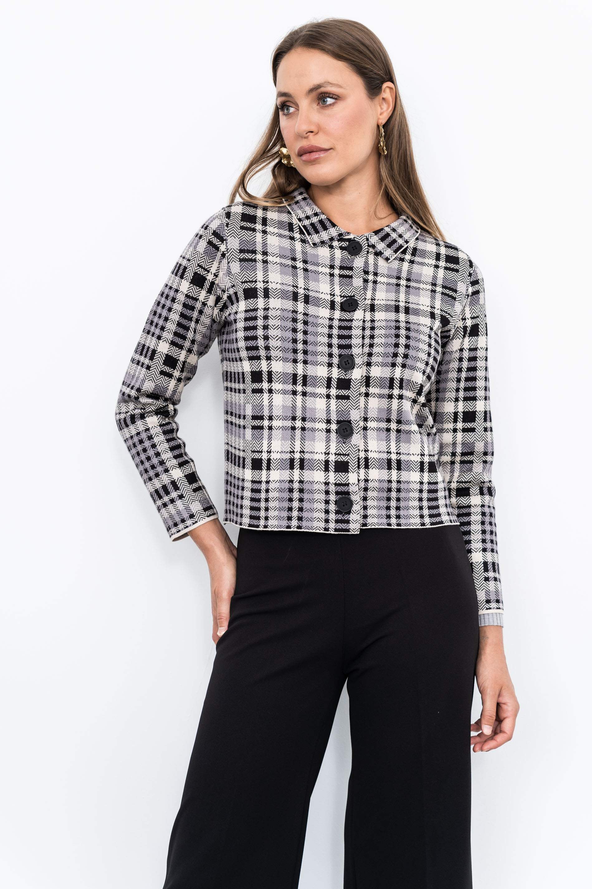 CHAQUETA CUELLO POLO CUADROS