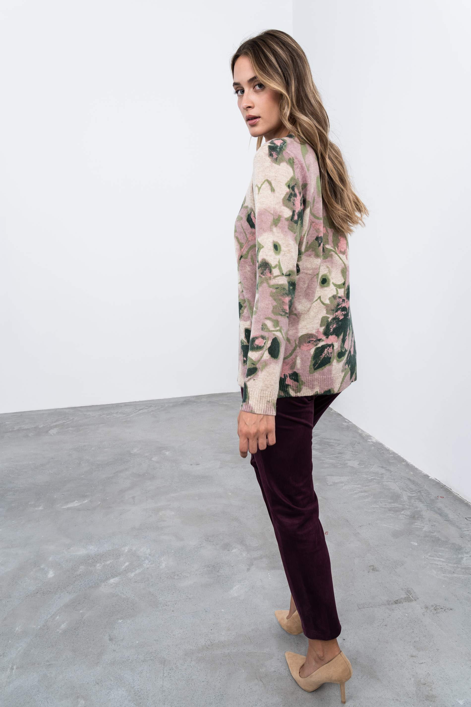 JERSEY ESTAMPADO FLORAL ROSA