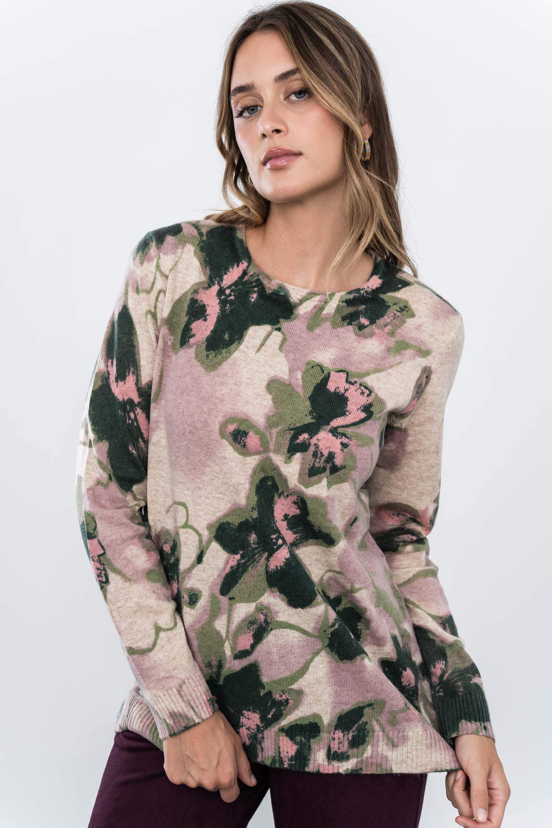 JERSEY ESTAMPADO FLORAL ROSA