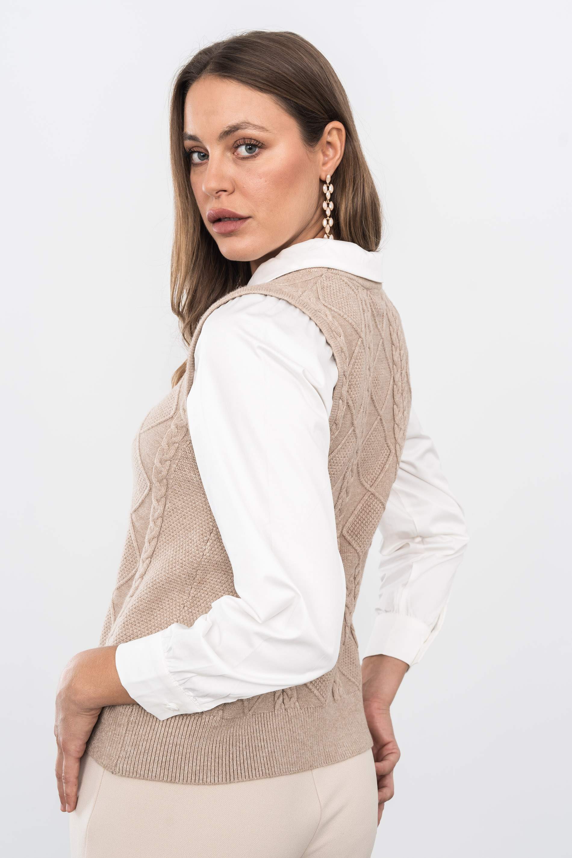 CHALECO COMBINADO BLUSA ARENA
