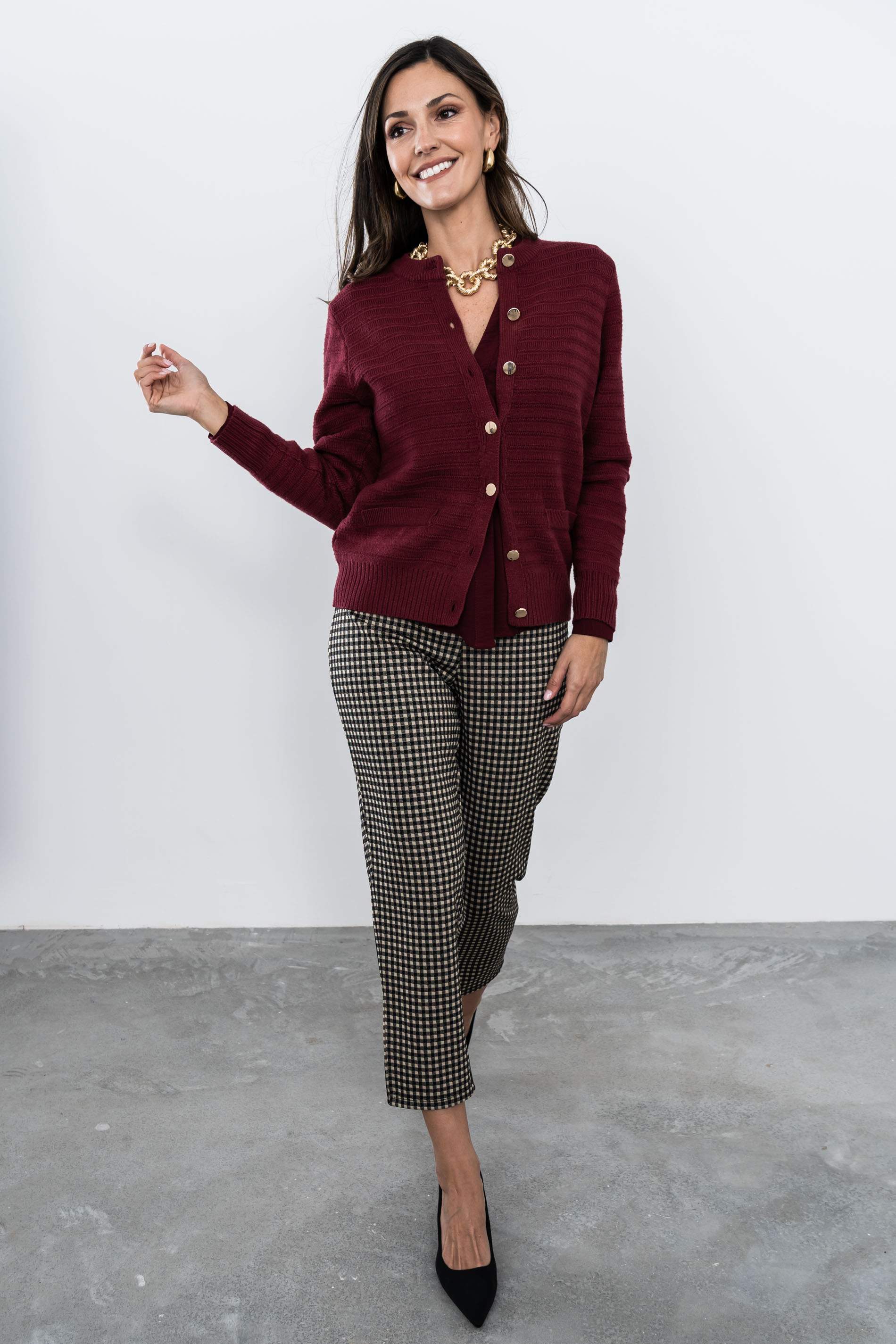 PANTALÓN JACQUARD TIPO VICHY