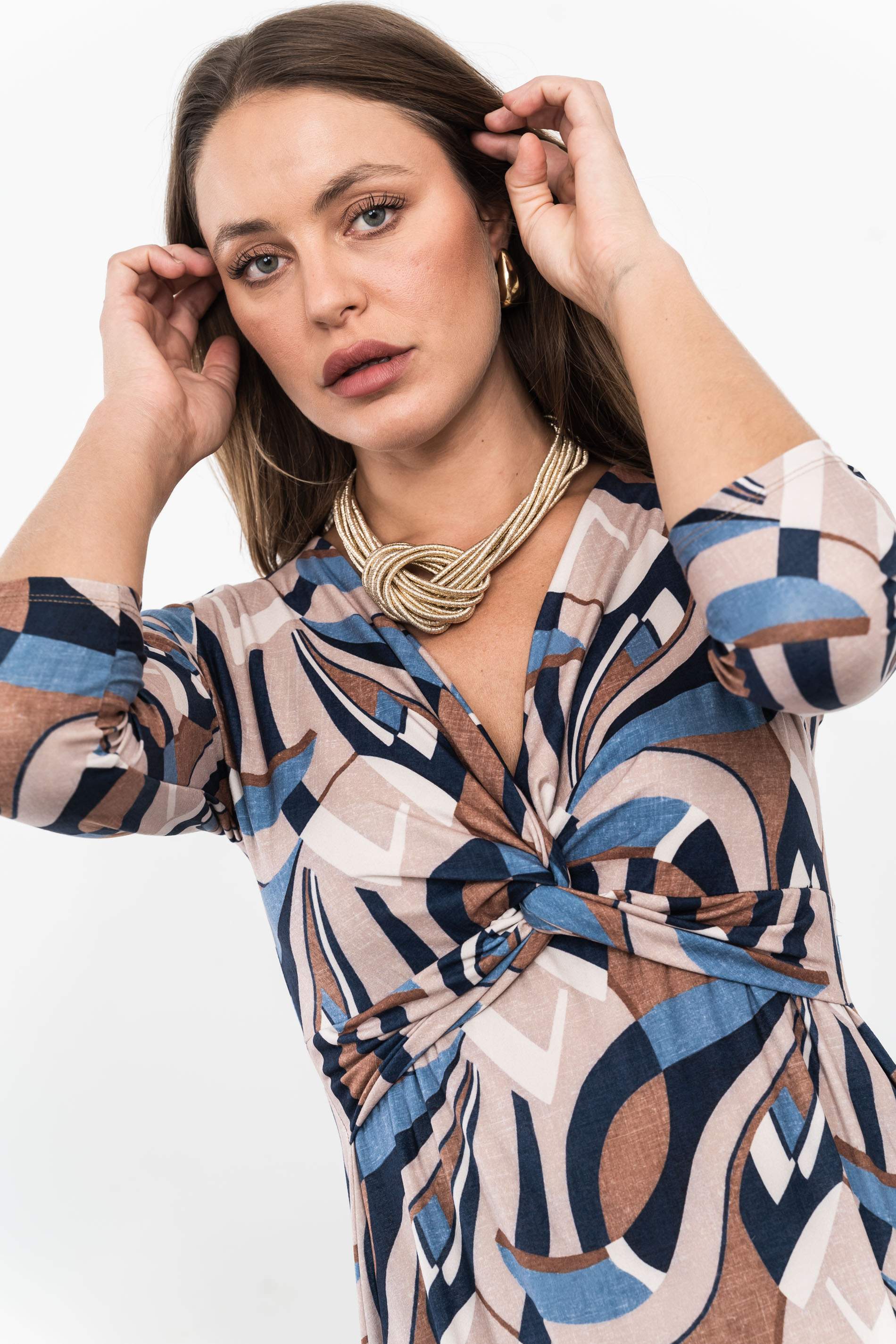 VESTIDO NUDO ESTAMPADO LARGO