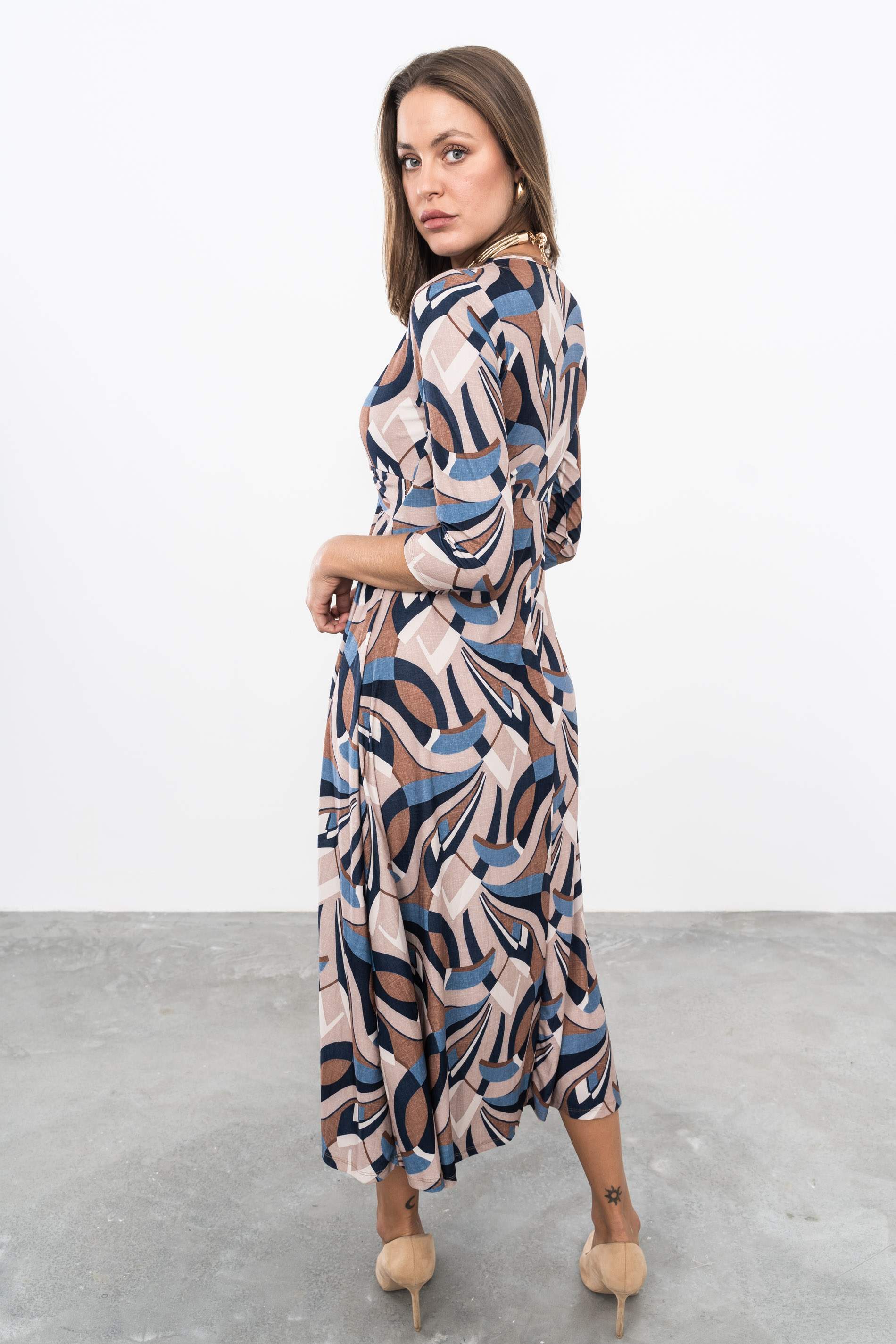 VESTIDO NUDO ESTAMPADO LARGO