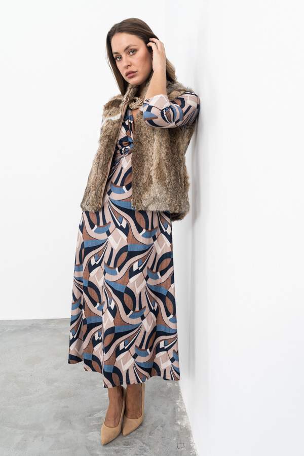 VESTIDO NUDO ESTAMPADO LARGO