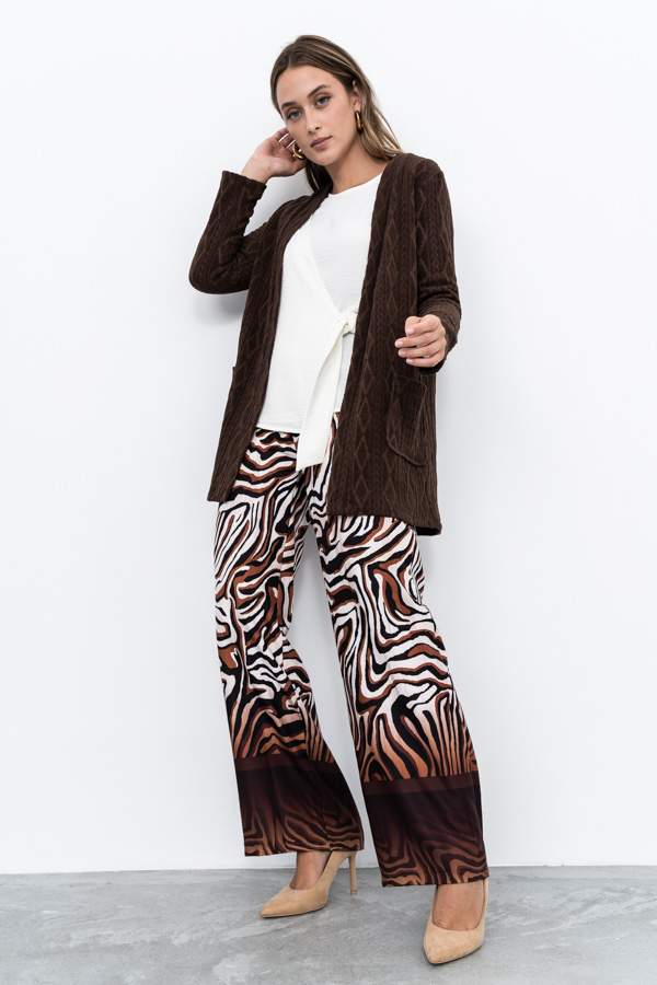 CHAQUETA PUNTO ROMBO CHOCOLATE