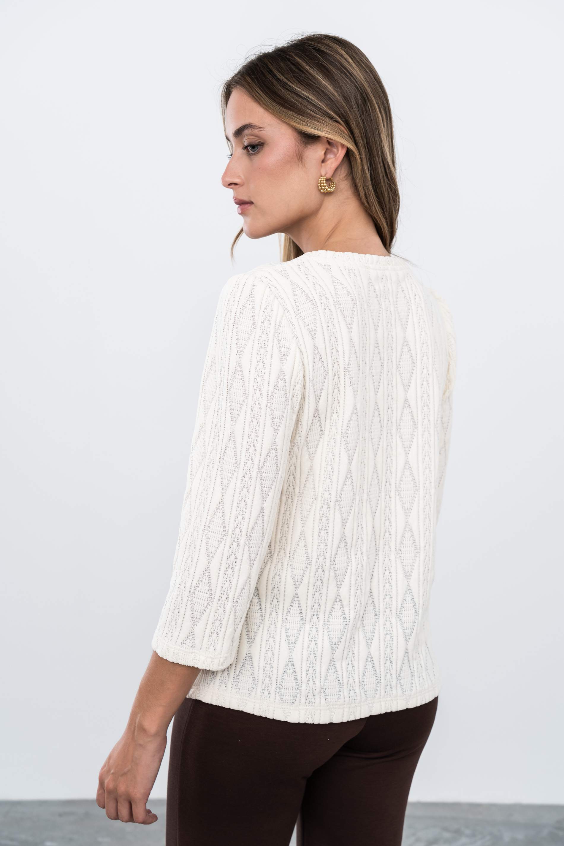 JERSEY PUNTO ROMBOS CRUDO