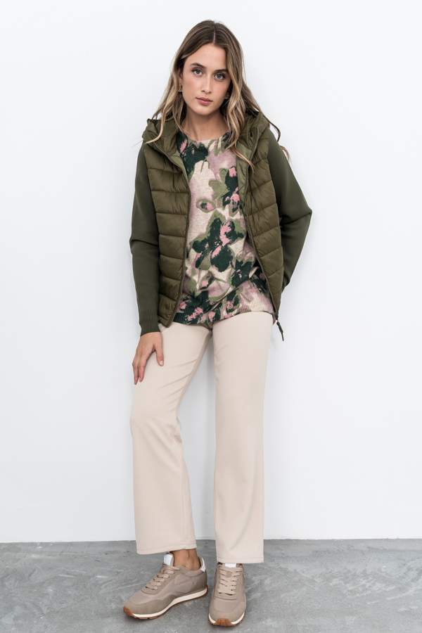 CHAQUETA ACOLCHADA PUNTO KAKI