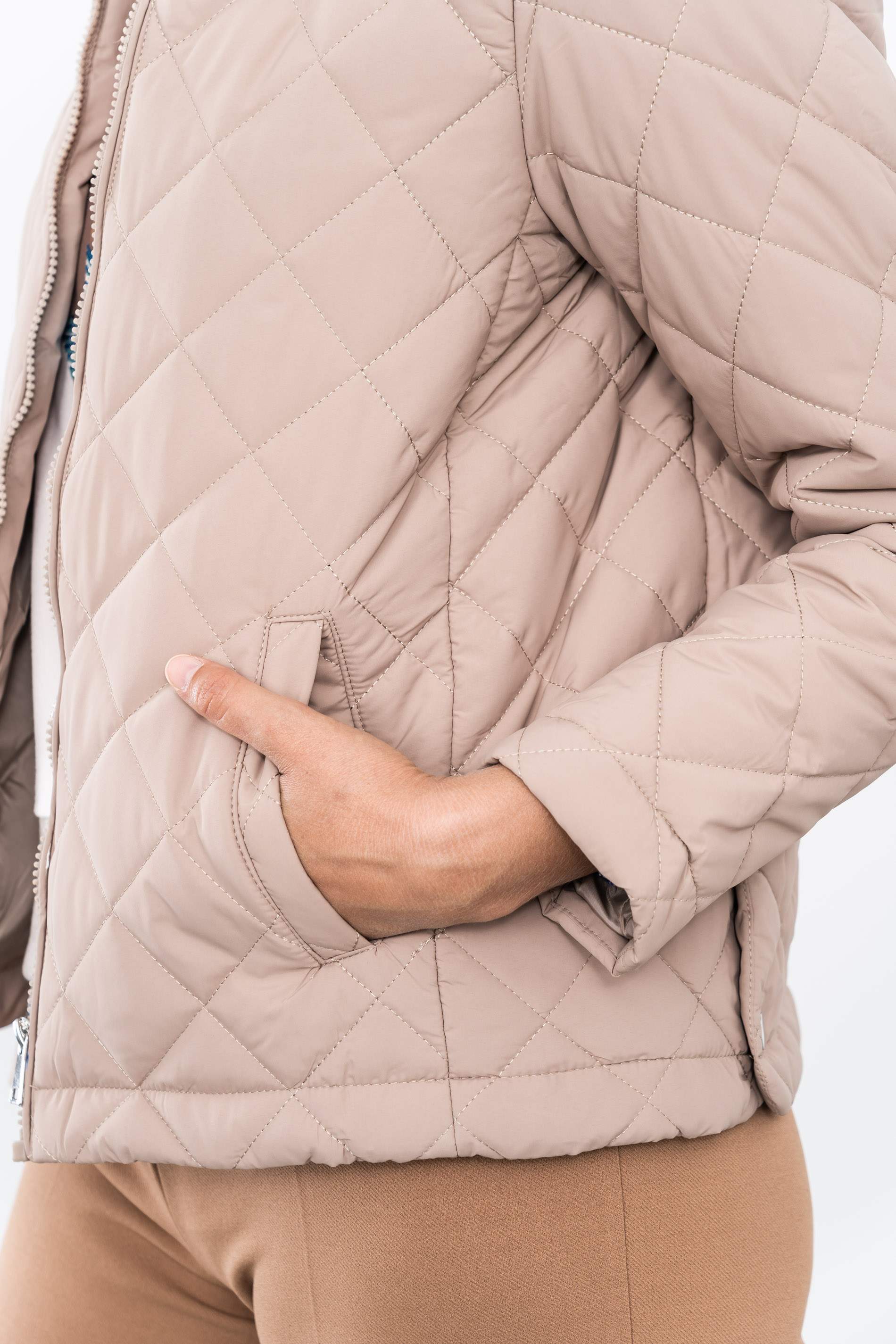 PARKA ROMBOS PESPUNTES TOSTADO