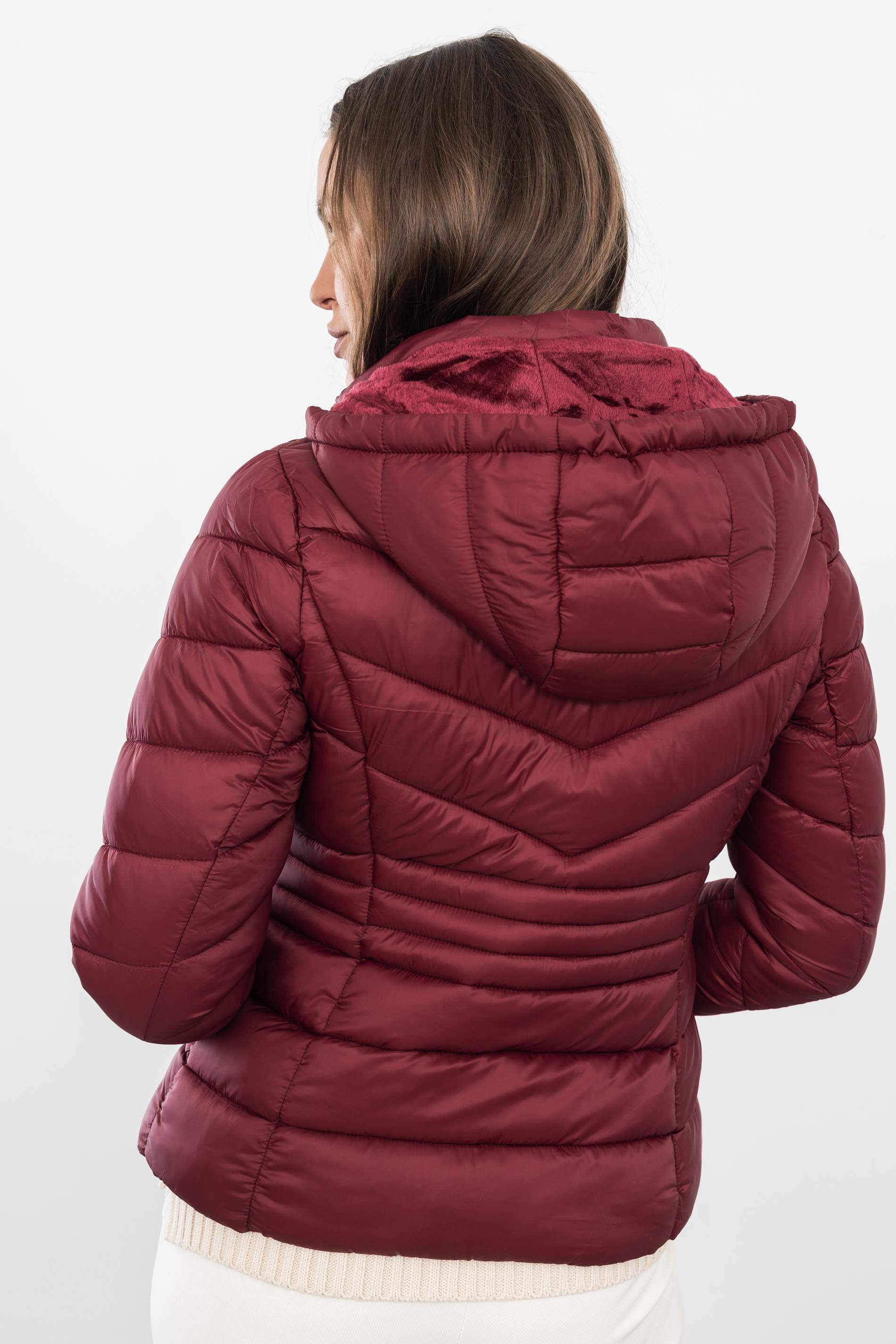 CHAQUETÓN PESPUNTES BURDEOS