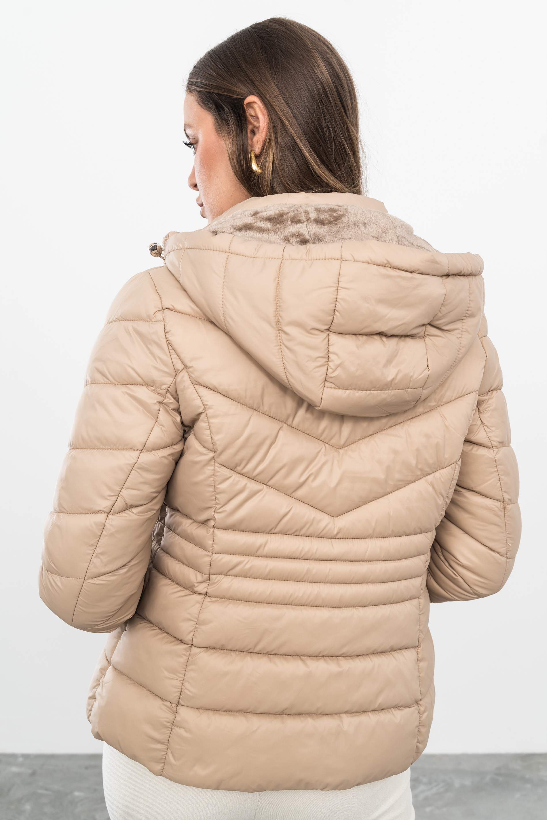 CHAQUETÓN PESPUNTES TOSTADO
