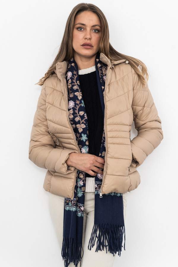 CHAQUETÓN PESPUNTES TOSTADO