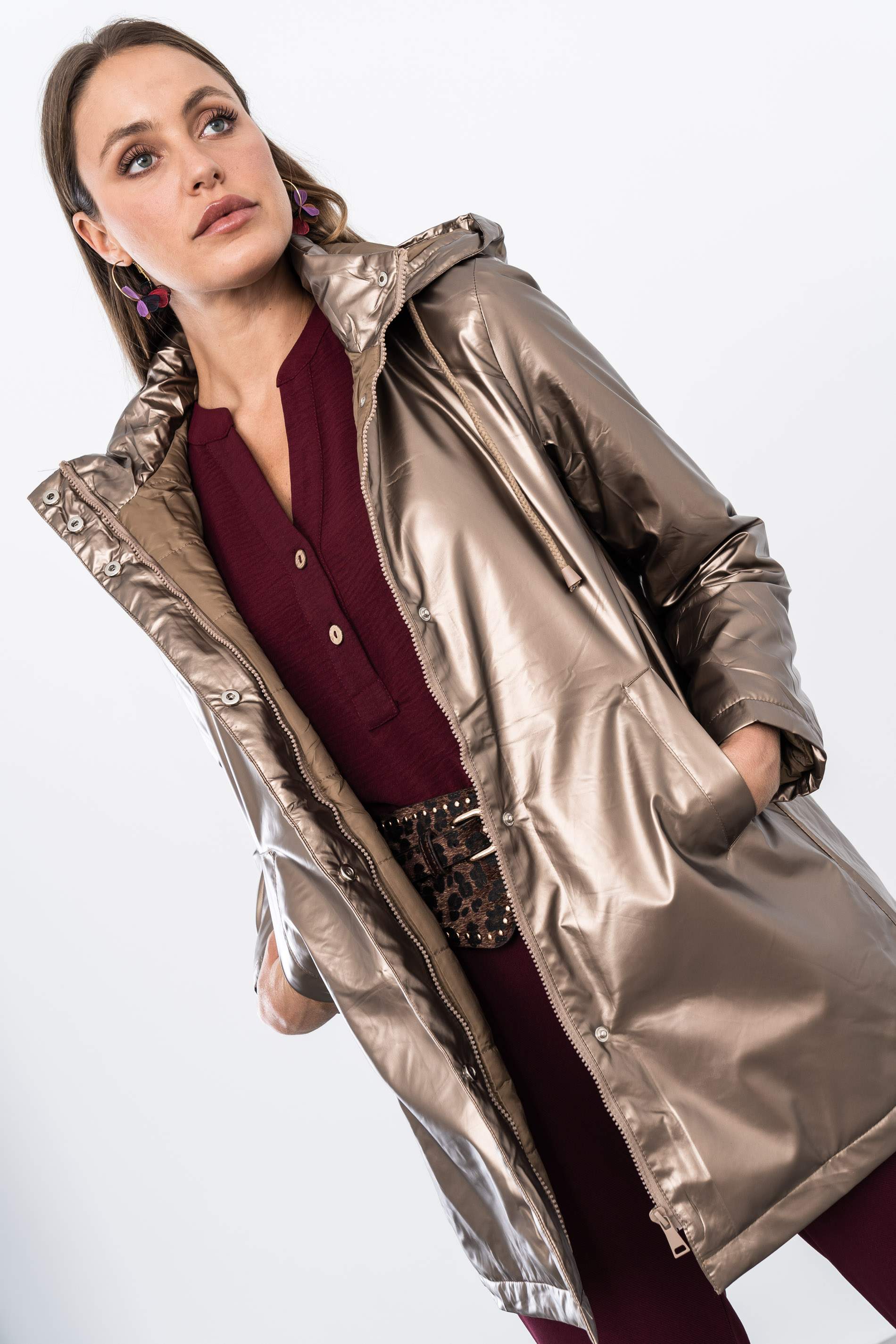 PARKA ACOLCHADA METALIZADA BRONCE