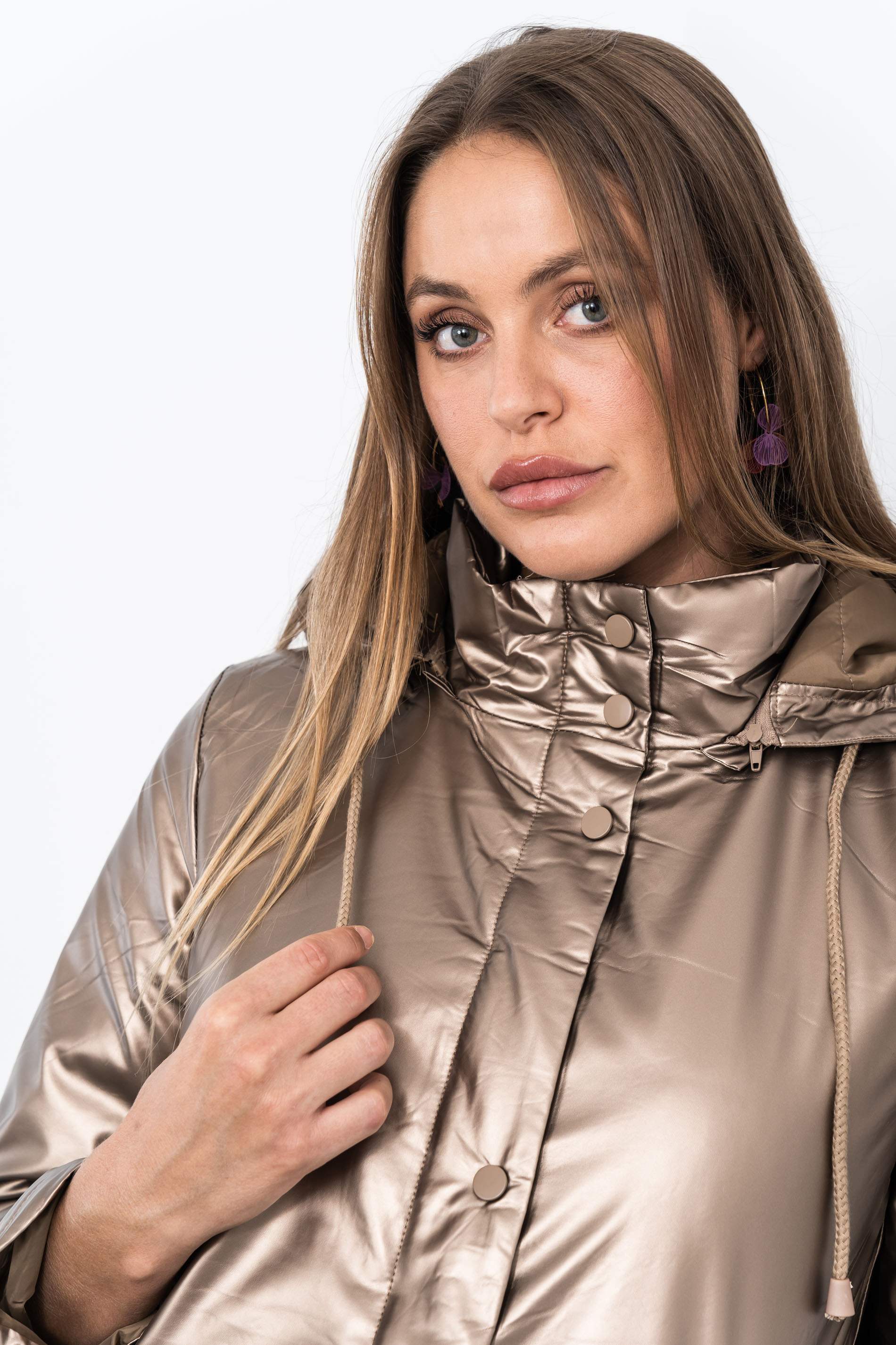 PARKA ACOLCHADA METALIZADA BRONCE