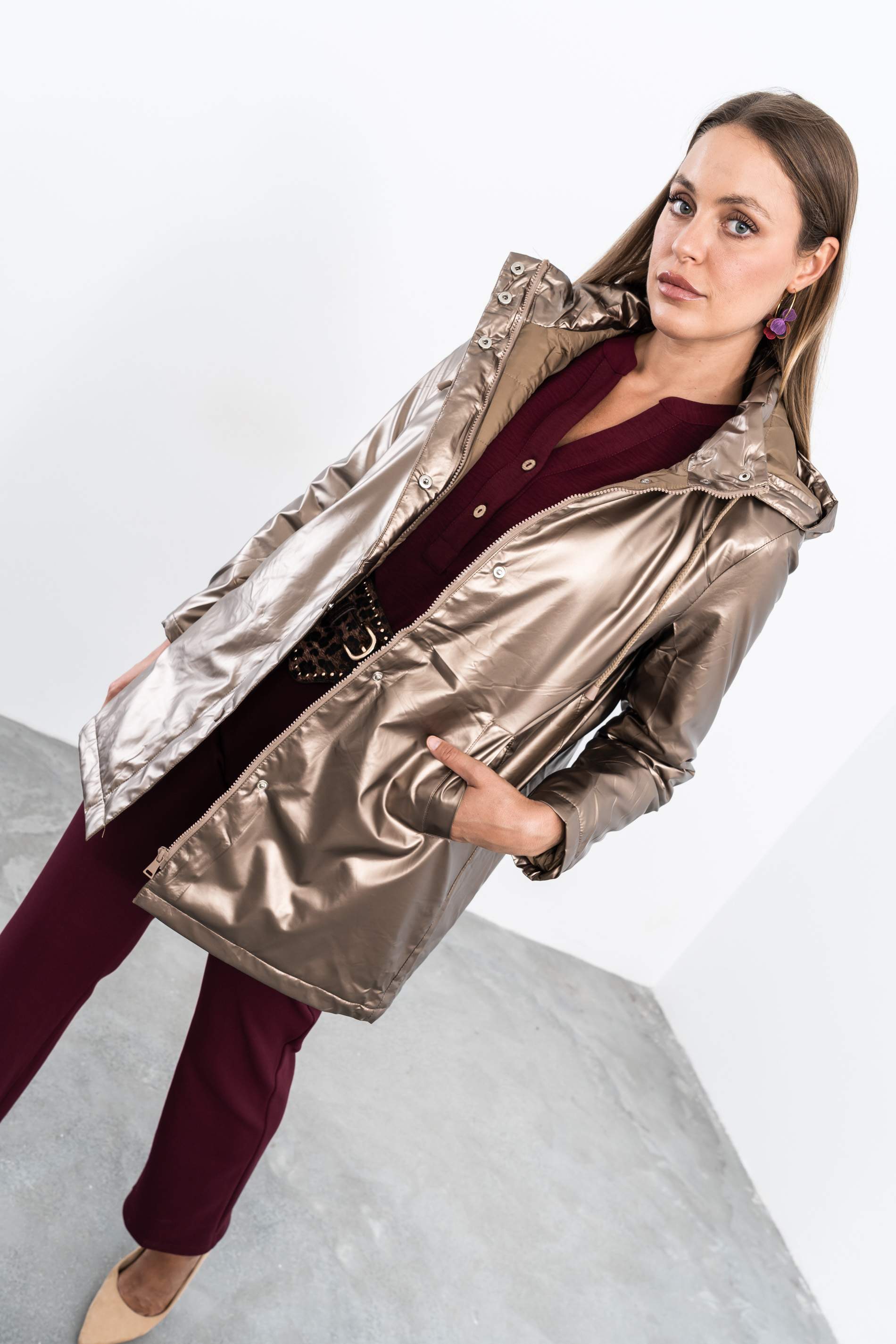 PARKA ACOLCHADA METALIZADA BRONCE