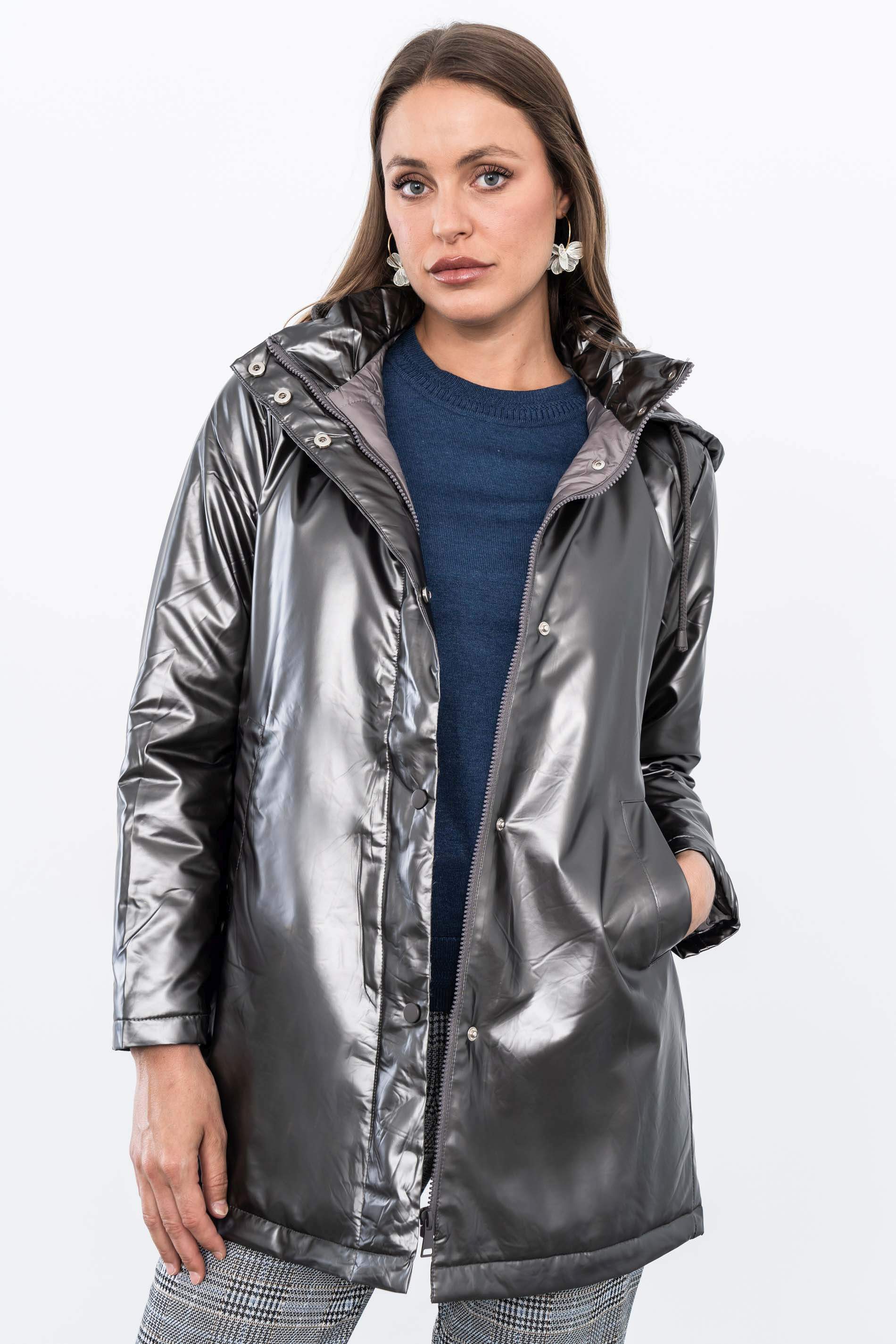PARKA ACOLCHADA METALIZADA PLOMO