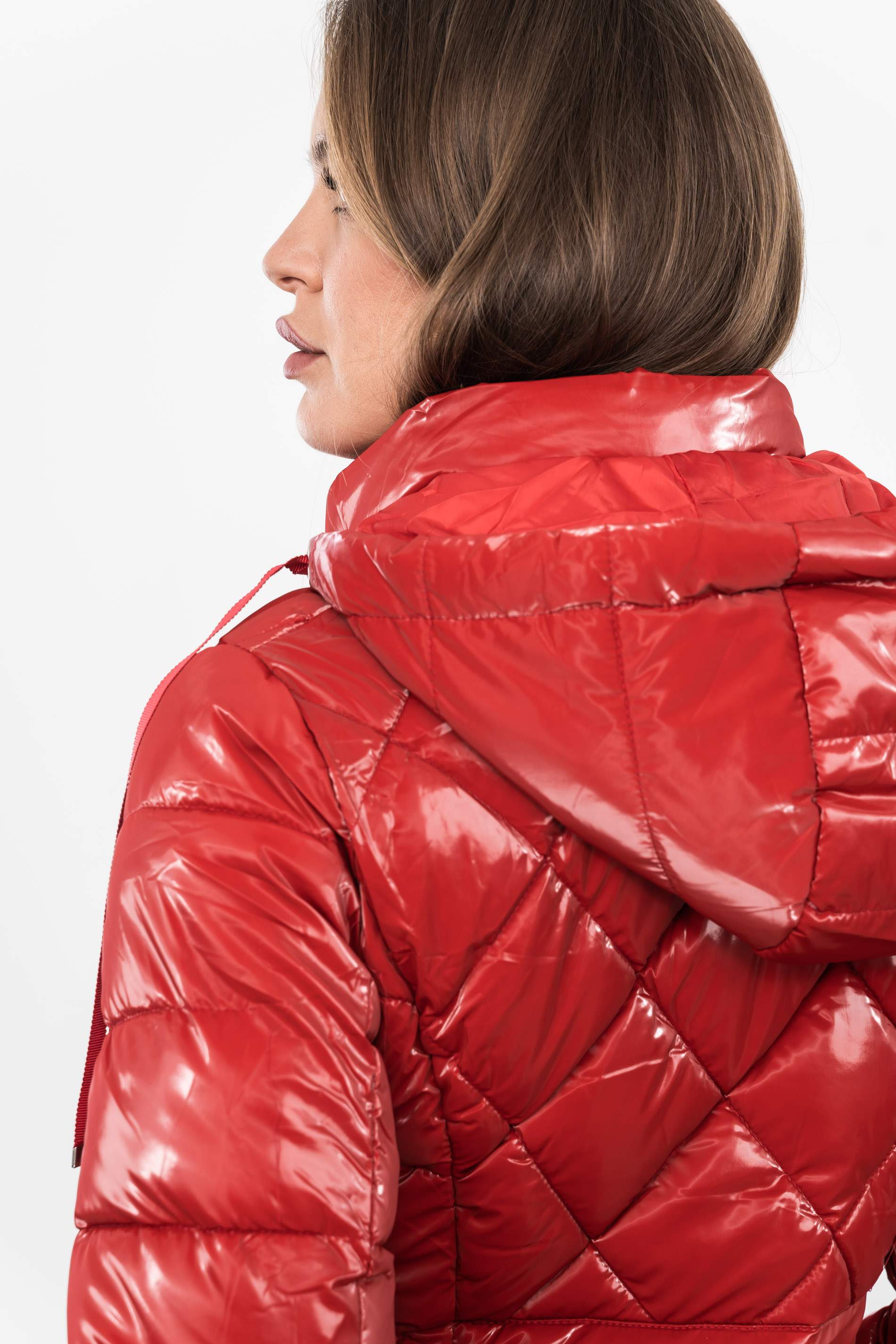 PARKA PESPUNTES COMBINADOS ROJO