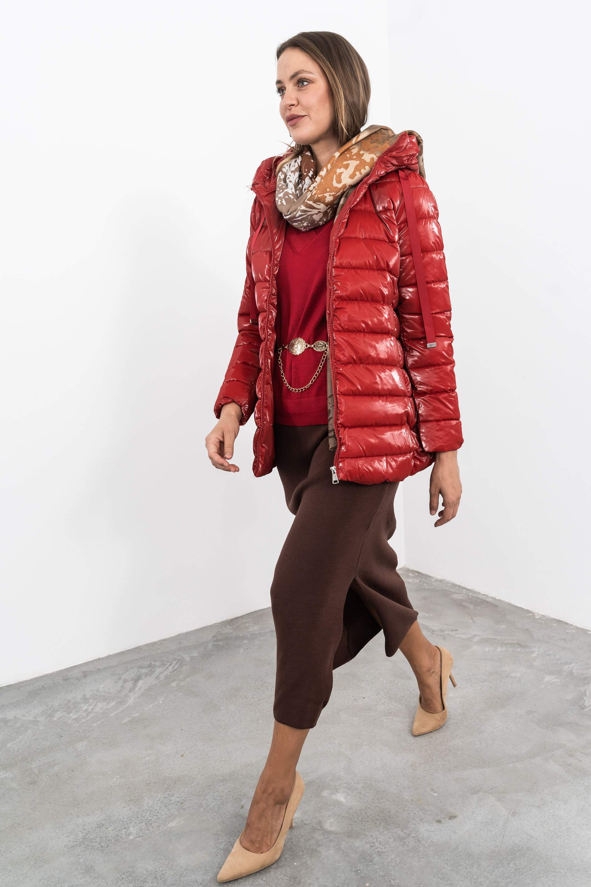 PARKA ACOLCHADA TORNASOLADA ROJO