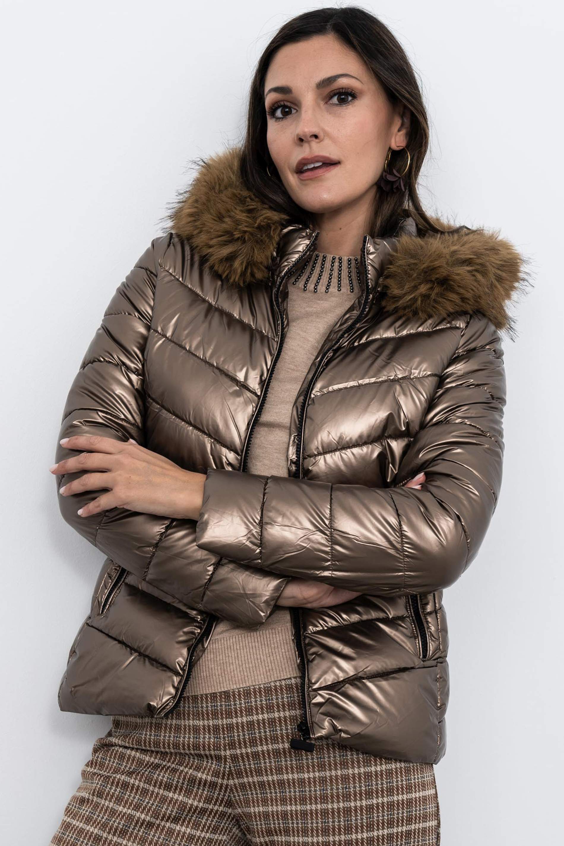 PARKA CAPUCHA PELO BRONCE