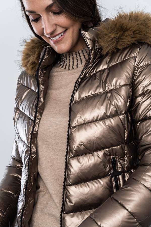 PARKA CAPUCHA PELO BRONCE