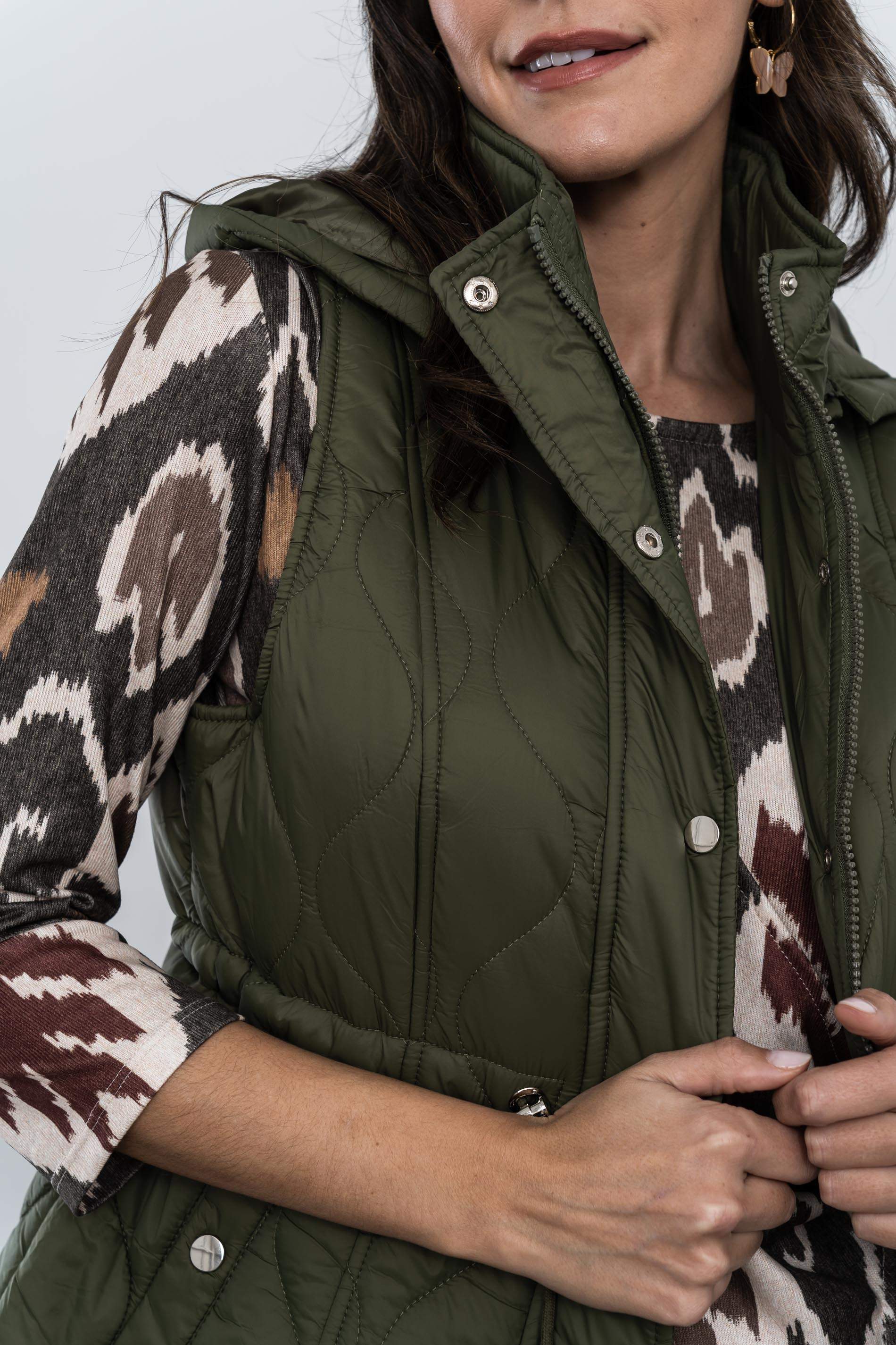 CHALECO PESPUNTES AJUSTABLE KAKI