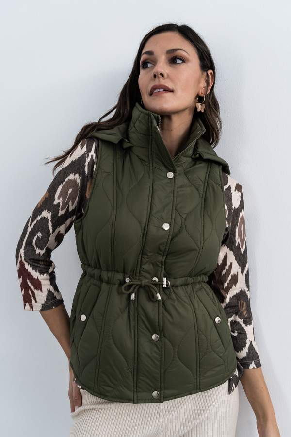 CHALECO PESPUNTES AJUSTABLE KAKI