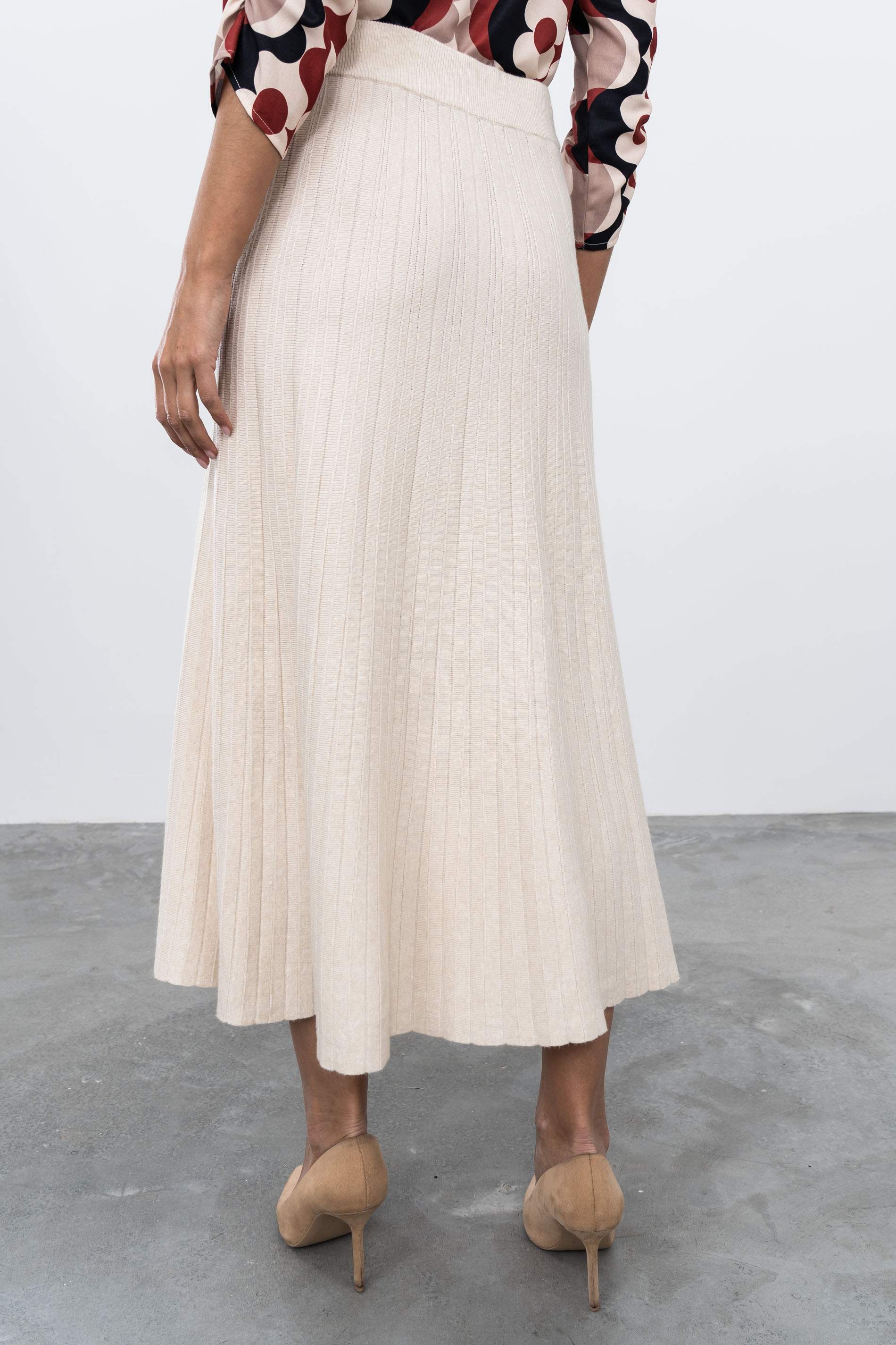 FALDA PUNTO CANALÉ BEIGE