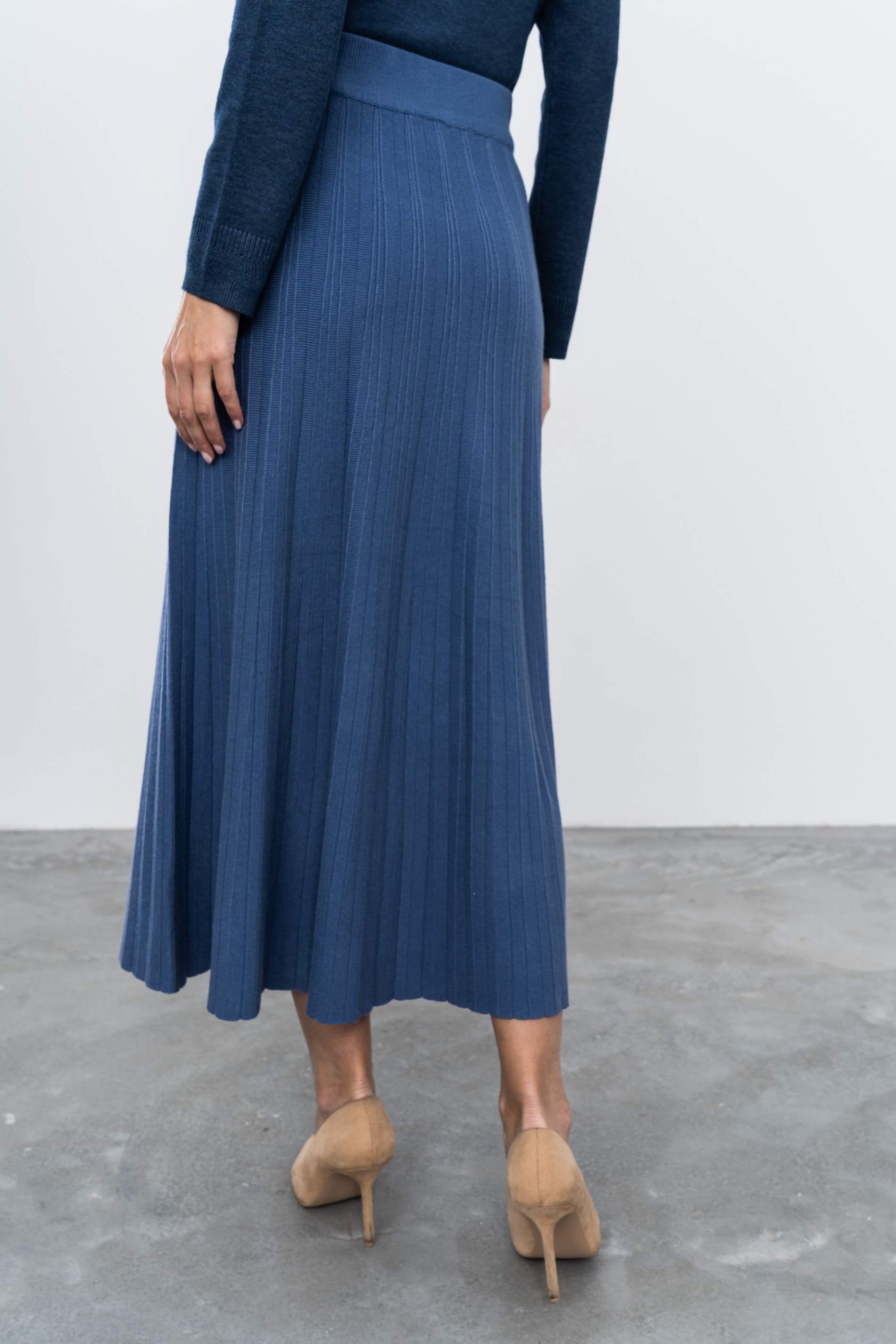 FALDA PUNTO CANALÉ AZUL