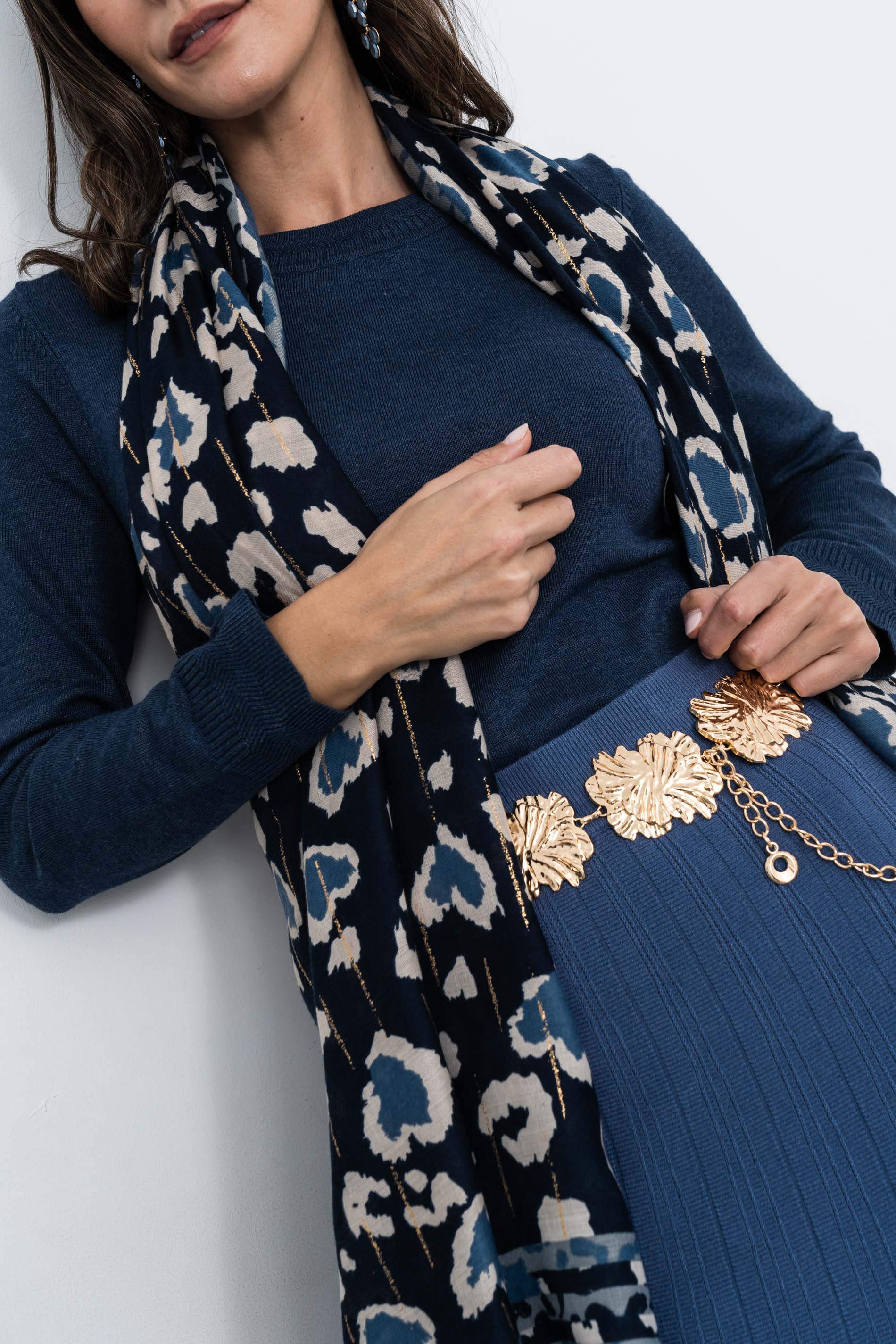 FALDA PUNTO CANALÉ AZUL