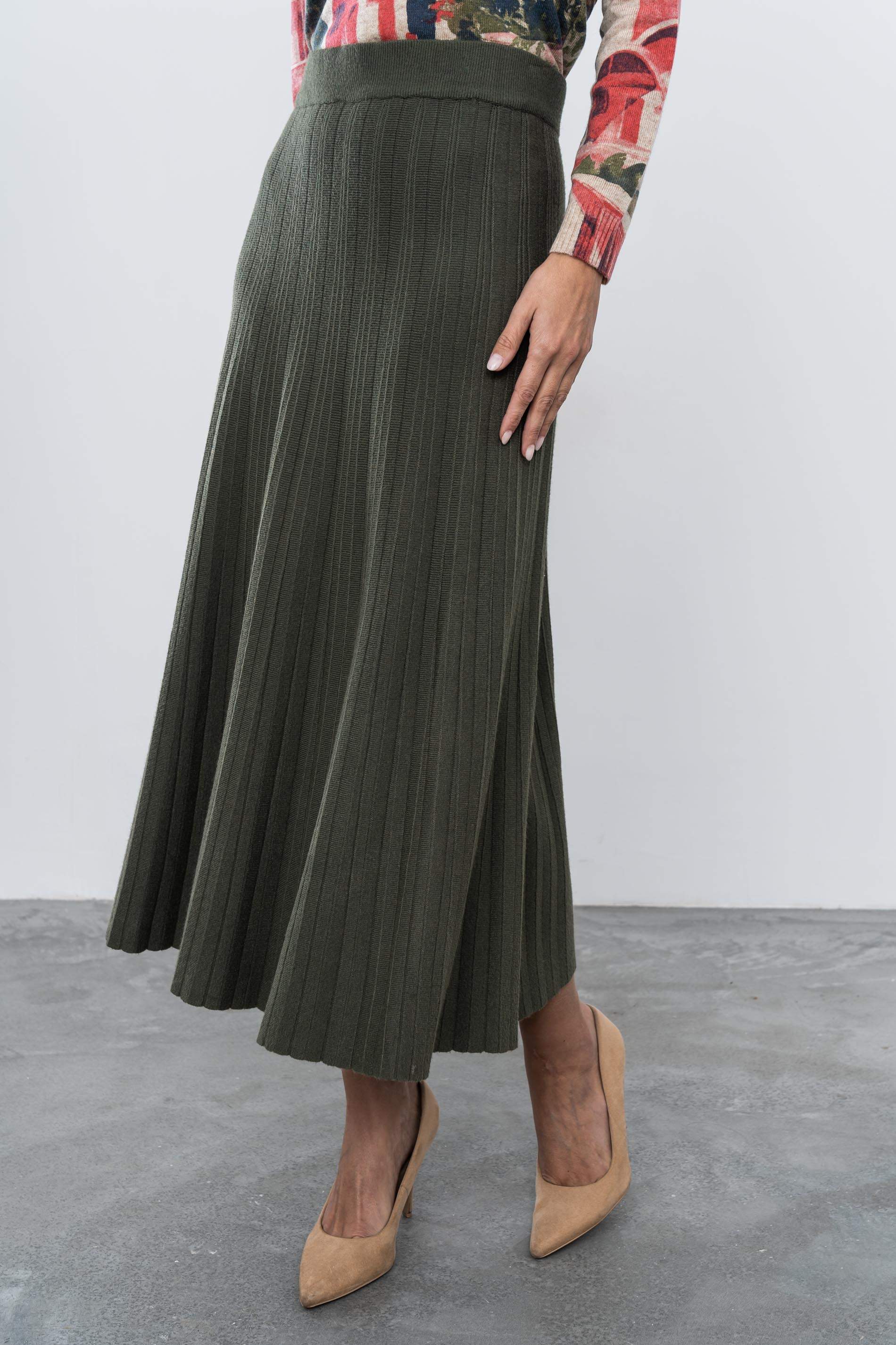 FALDA PUNTO CANALÉ KAKI