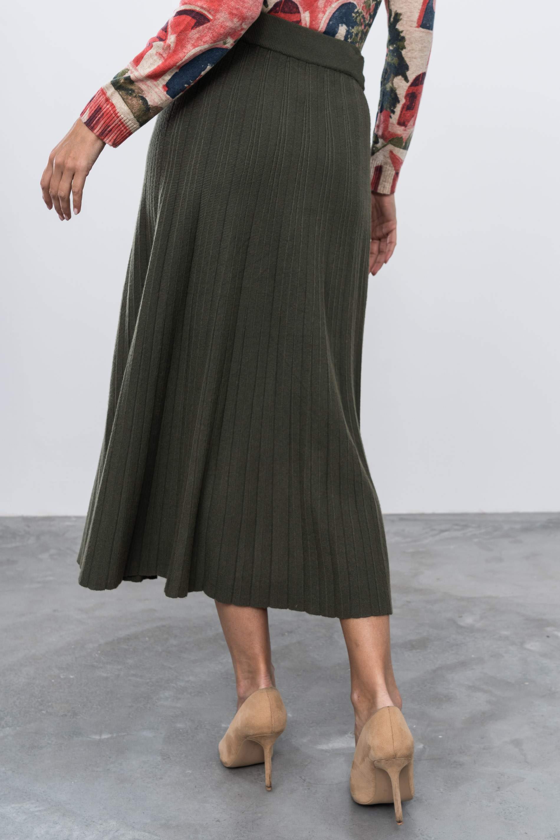 FALDA PUNTO CANALÉ KAKI