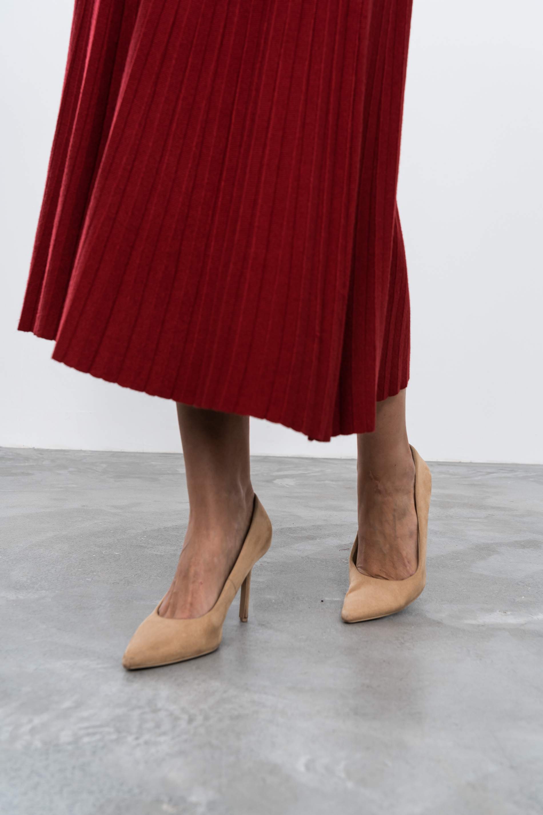 FALDA PUNTO CANALÉ ROJO