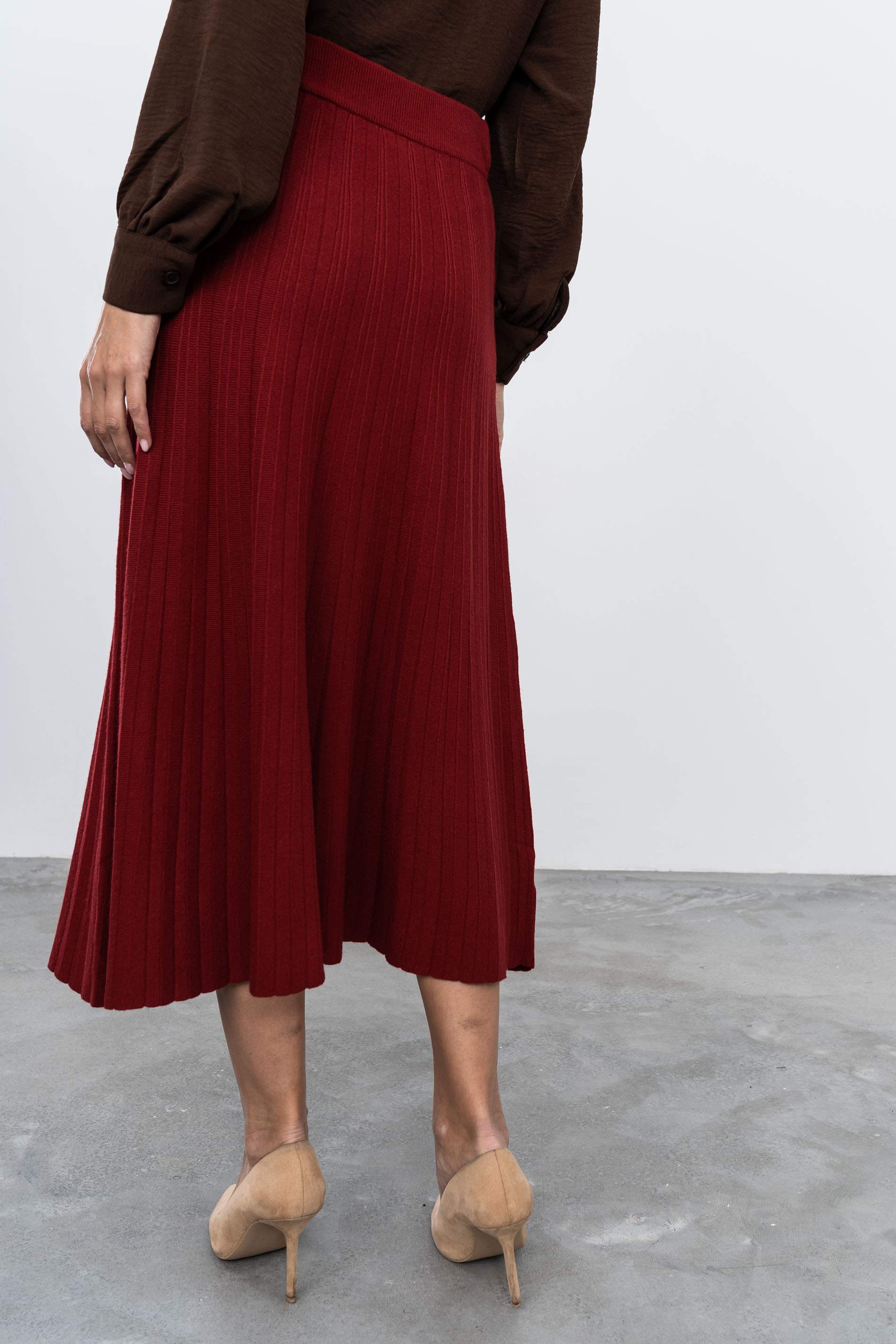 FALDA PUNTO CANALÉ ROJO