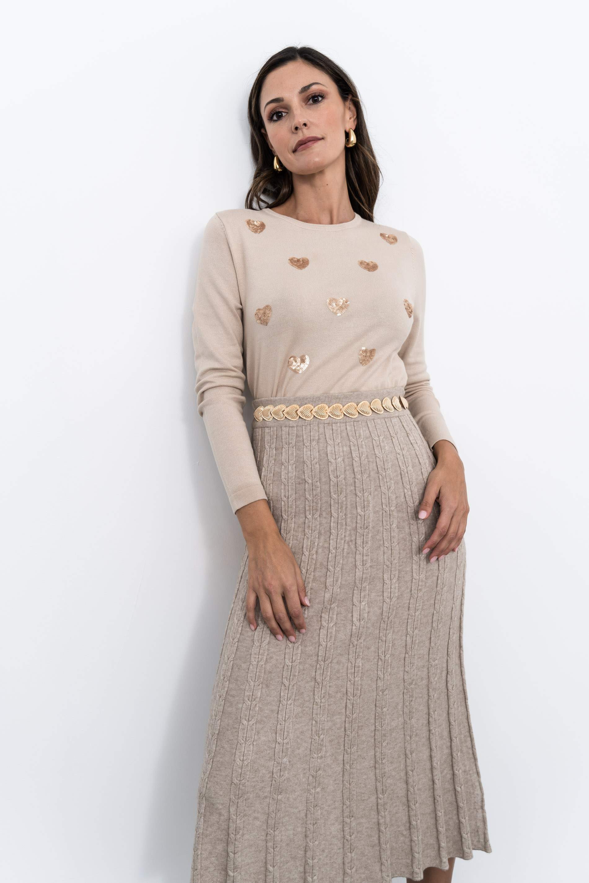 FALDA PUNTO OCHOS PIEDRA