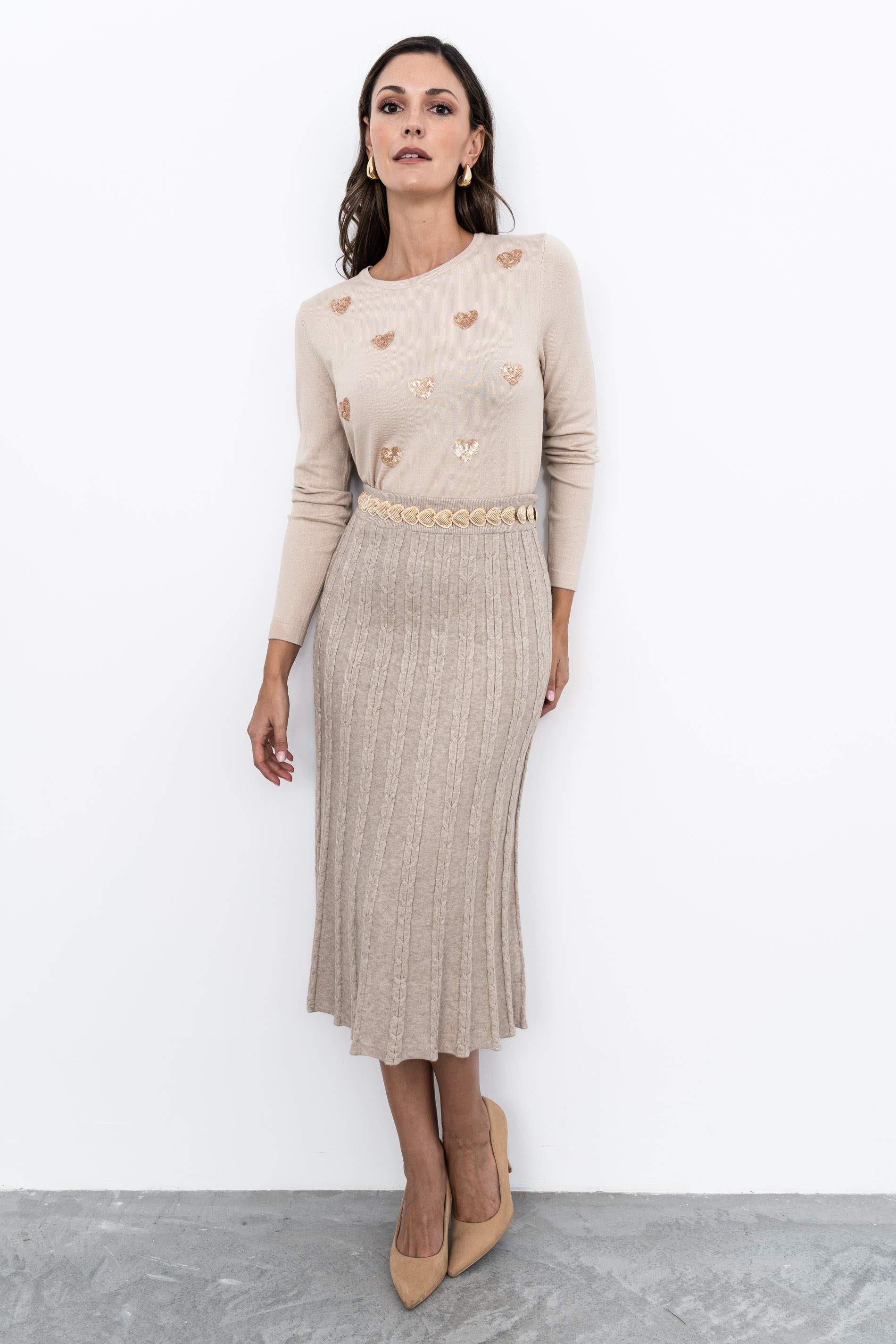 FALDA PUNTO OCHOS PIEDRA