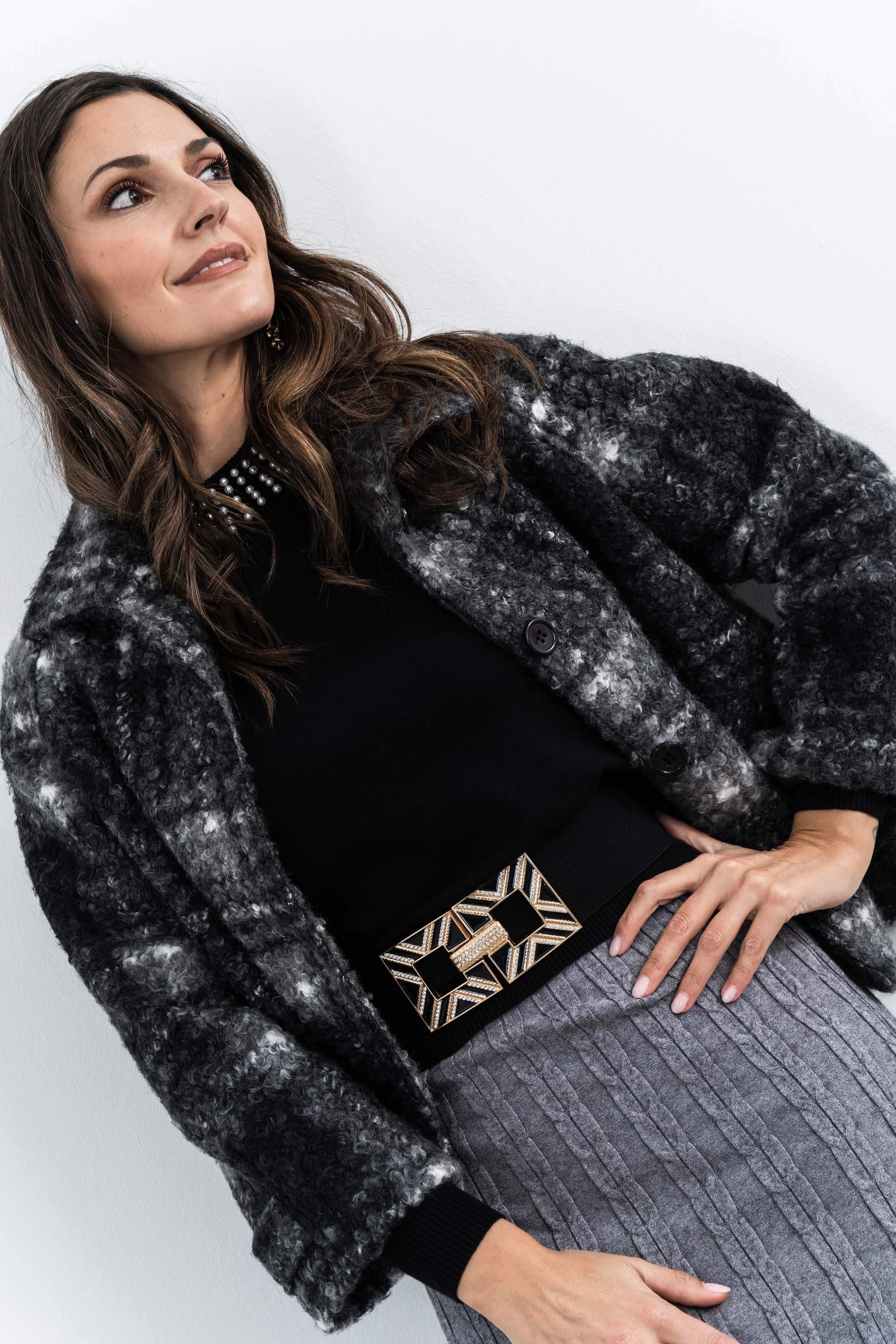 FALDA PUNTO OCHOS GRIS