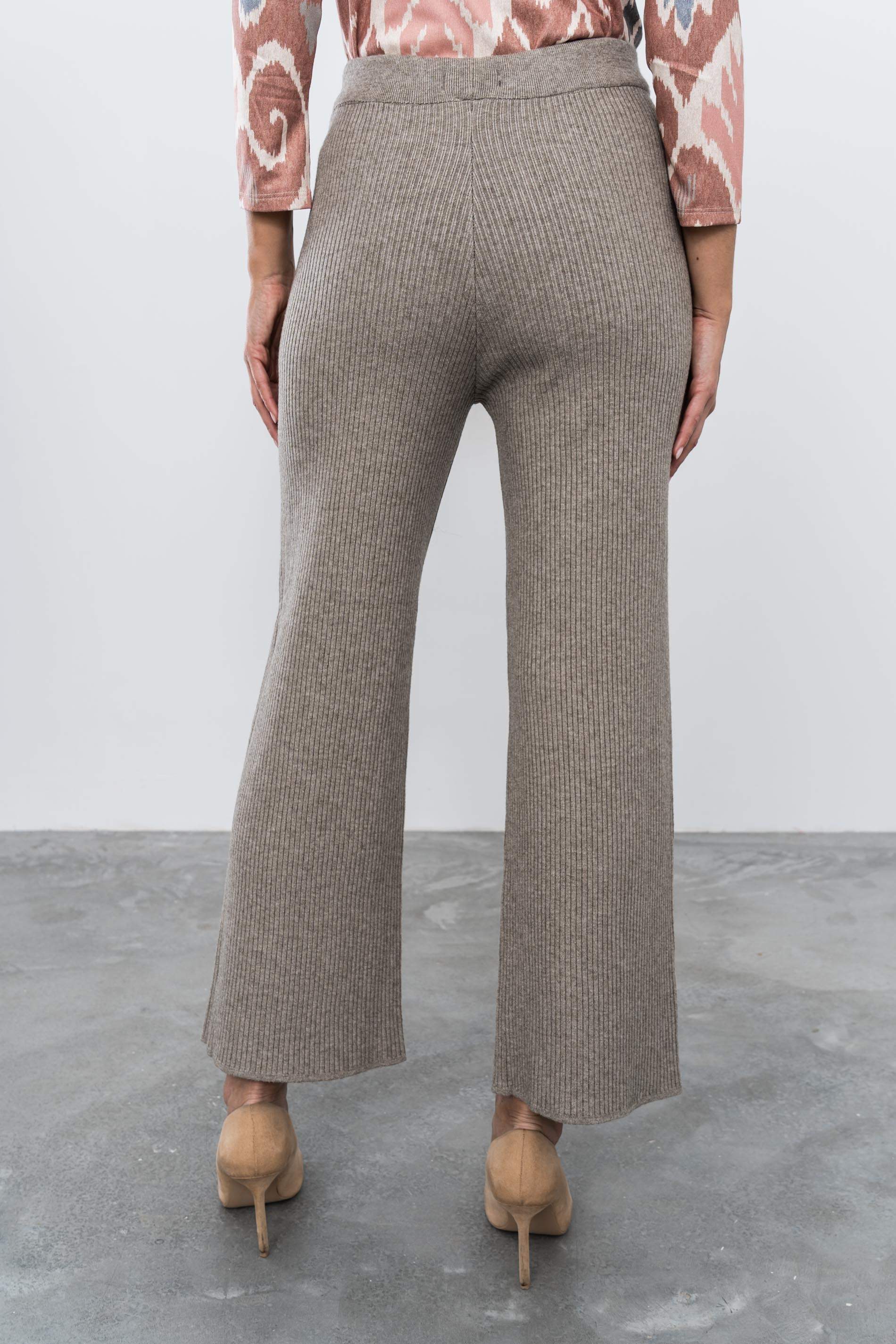 PANTALÓN PUNTO CANALÉ TAUPE