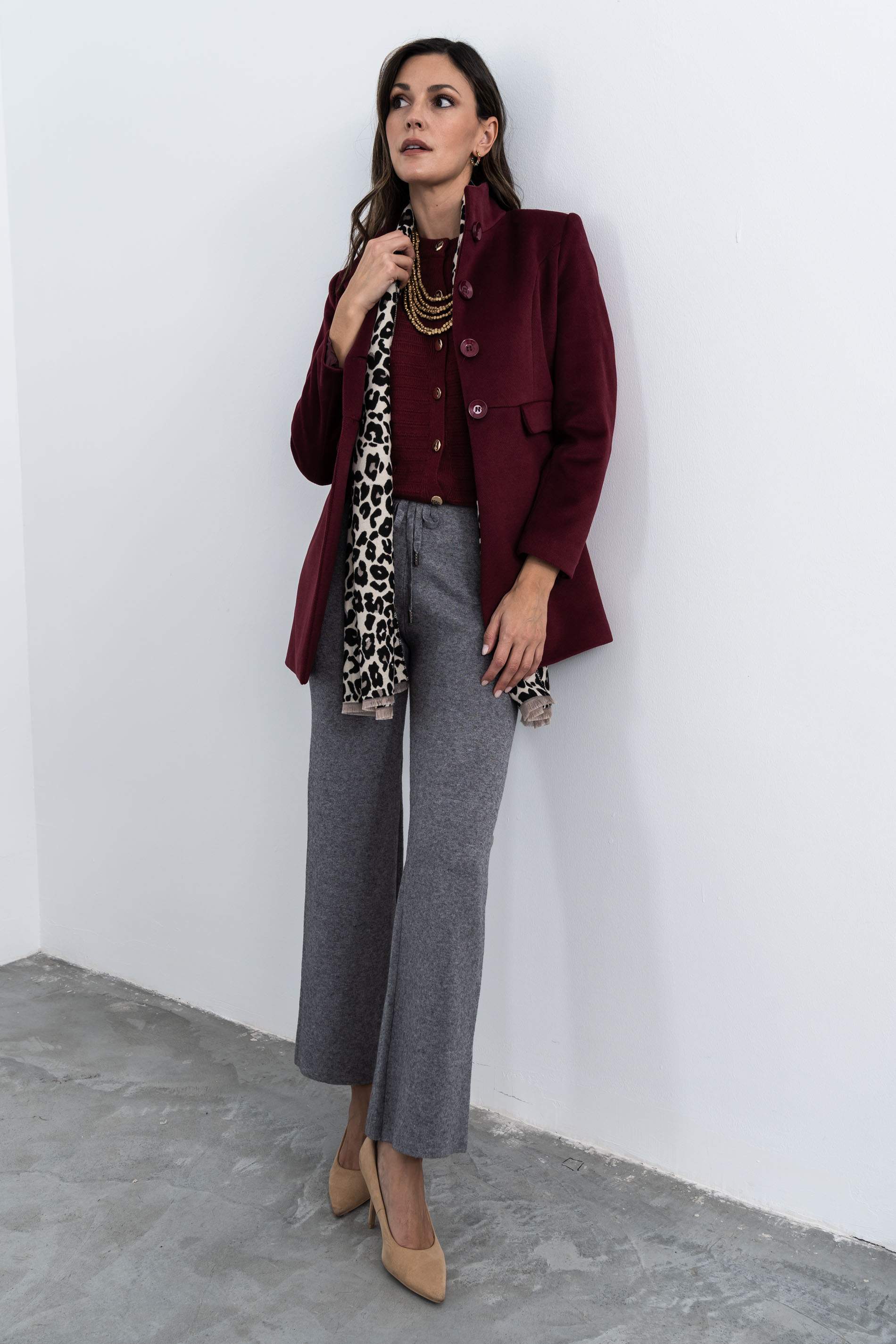 PANTALÓN PUNTO LISO GRIS