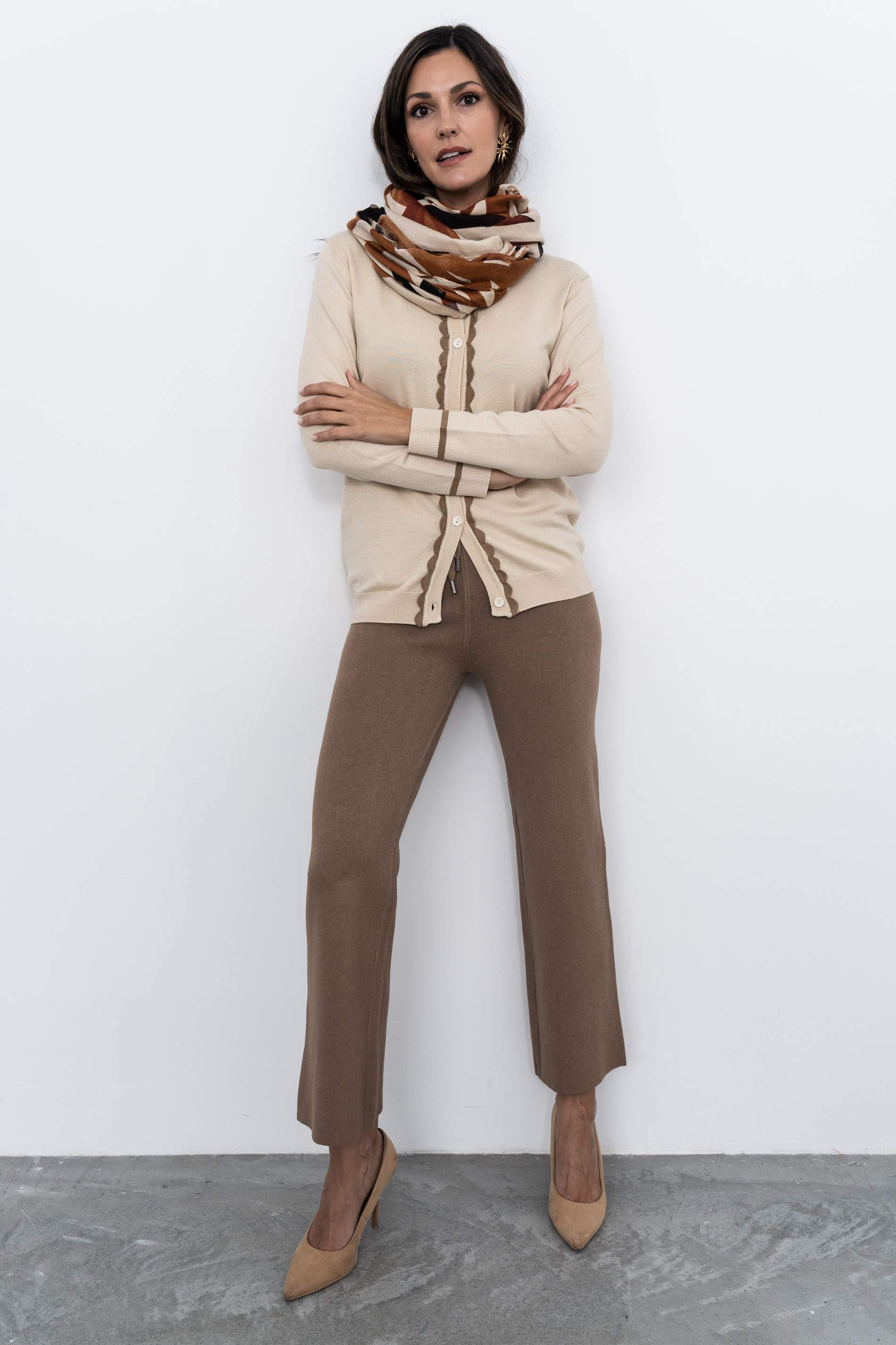 PANTALÓN PUNTO LISO CAMEL